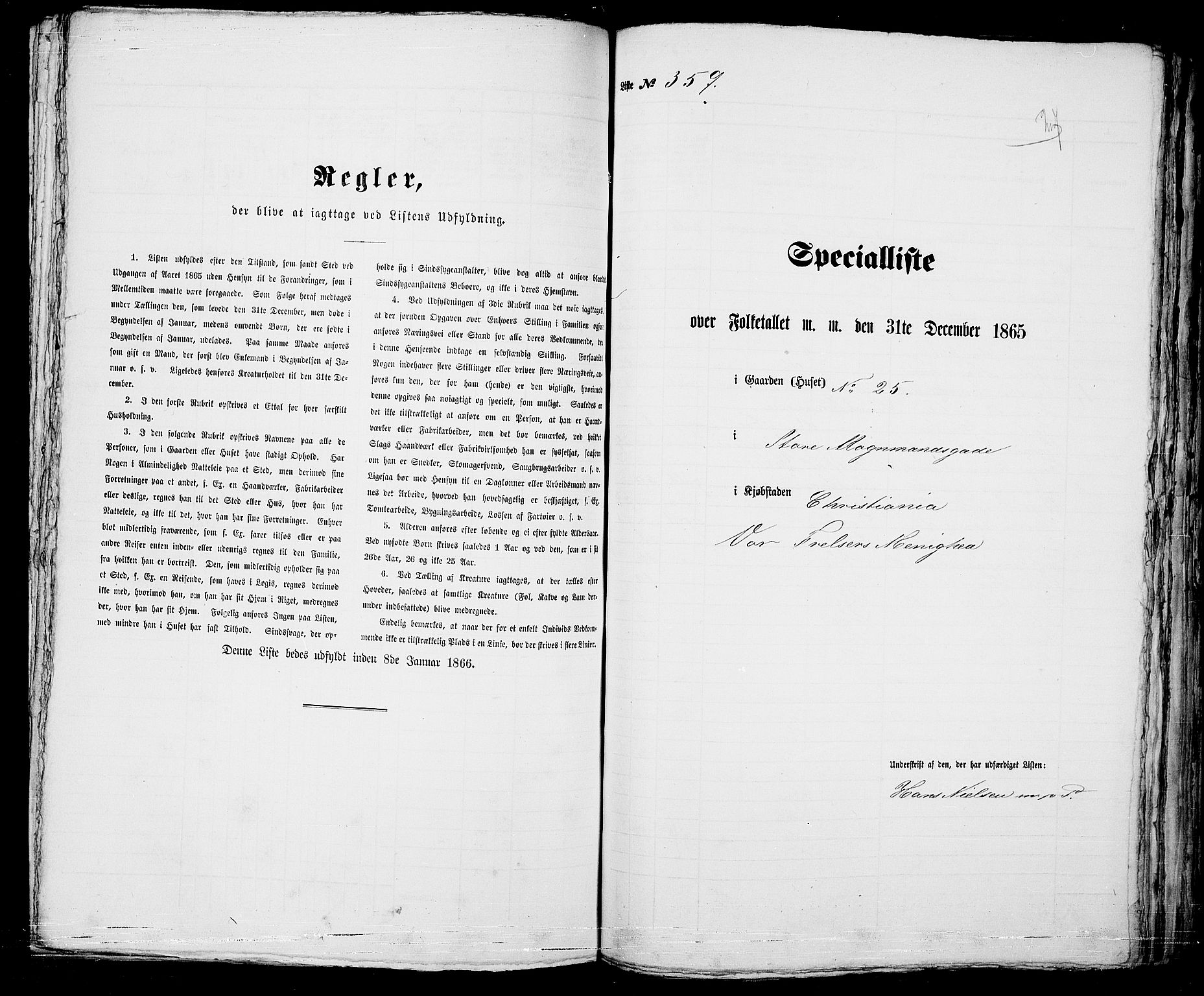 RA, Folketelling 1865 for 0301 Kristiania kjøpstad, 1865, s. 988