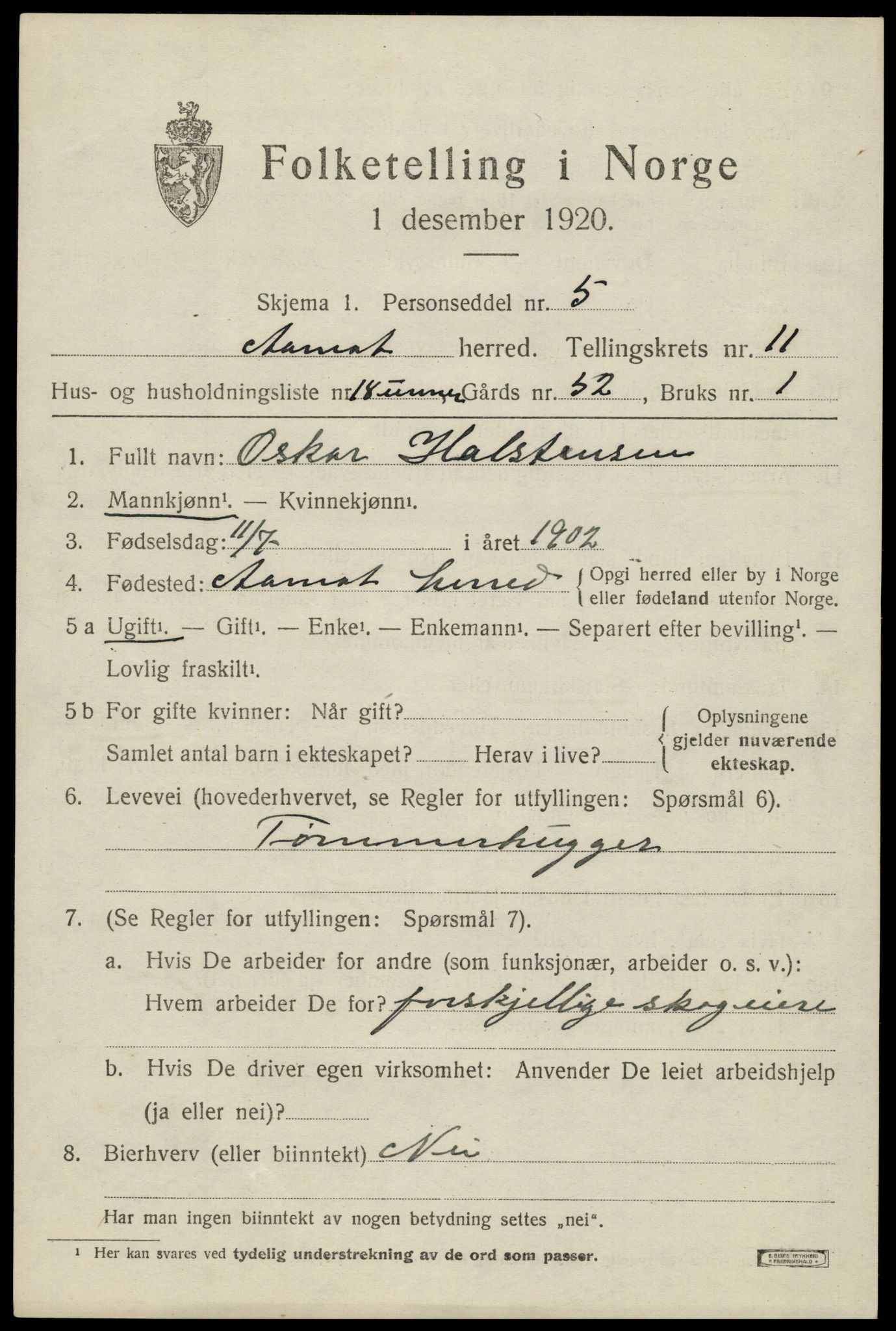 SAH, Folketelling 1920 for 0429 Åmot herred, 1920, s. 9597