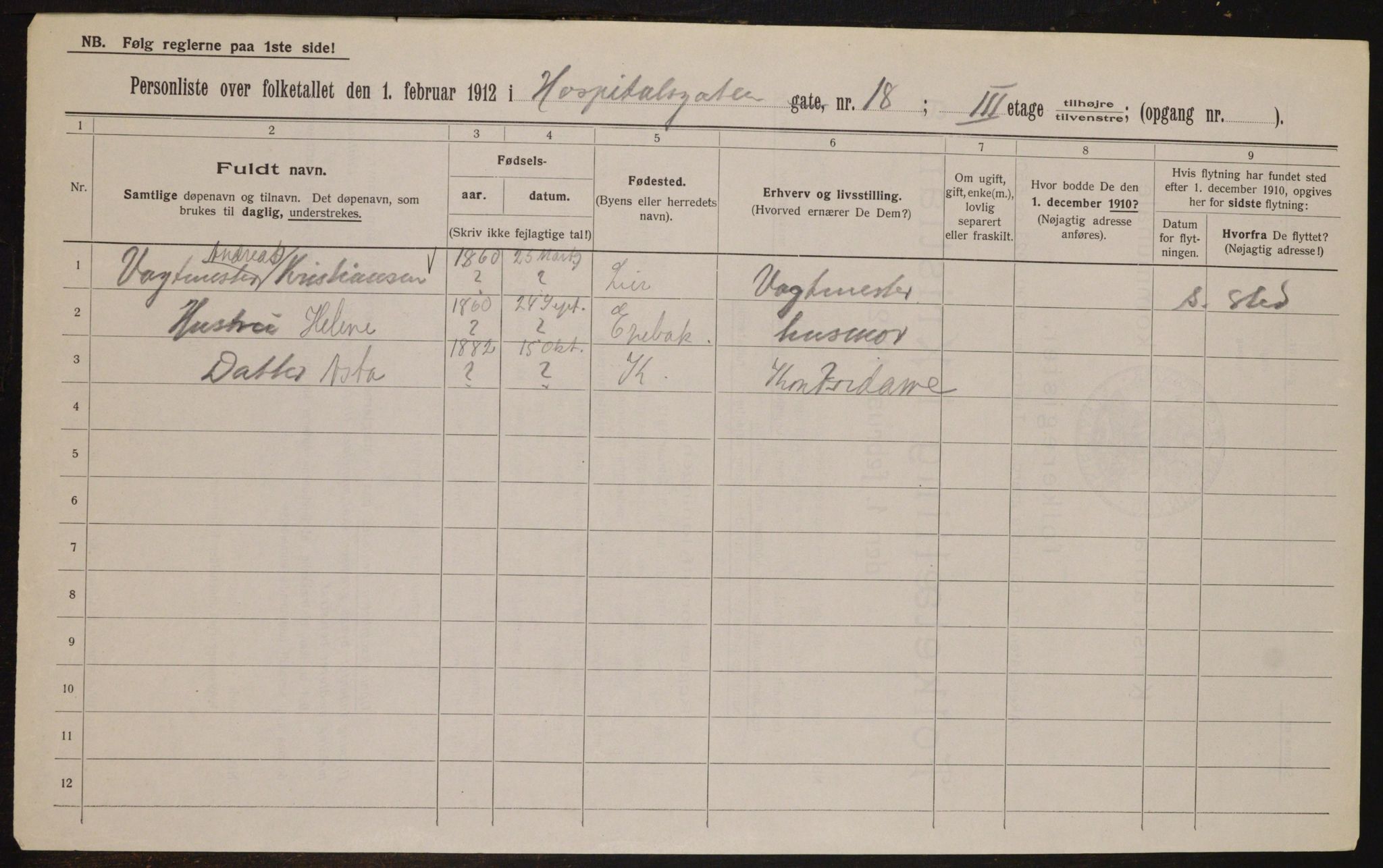 OBA, Kommunal folketelling 1.2.1912 for Kristiania, 1912, s. 41918