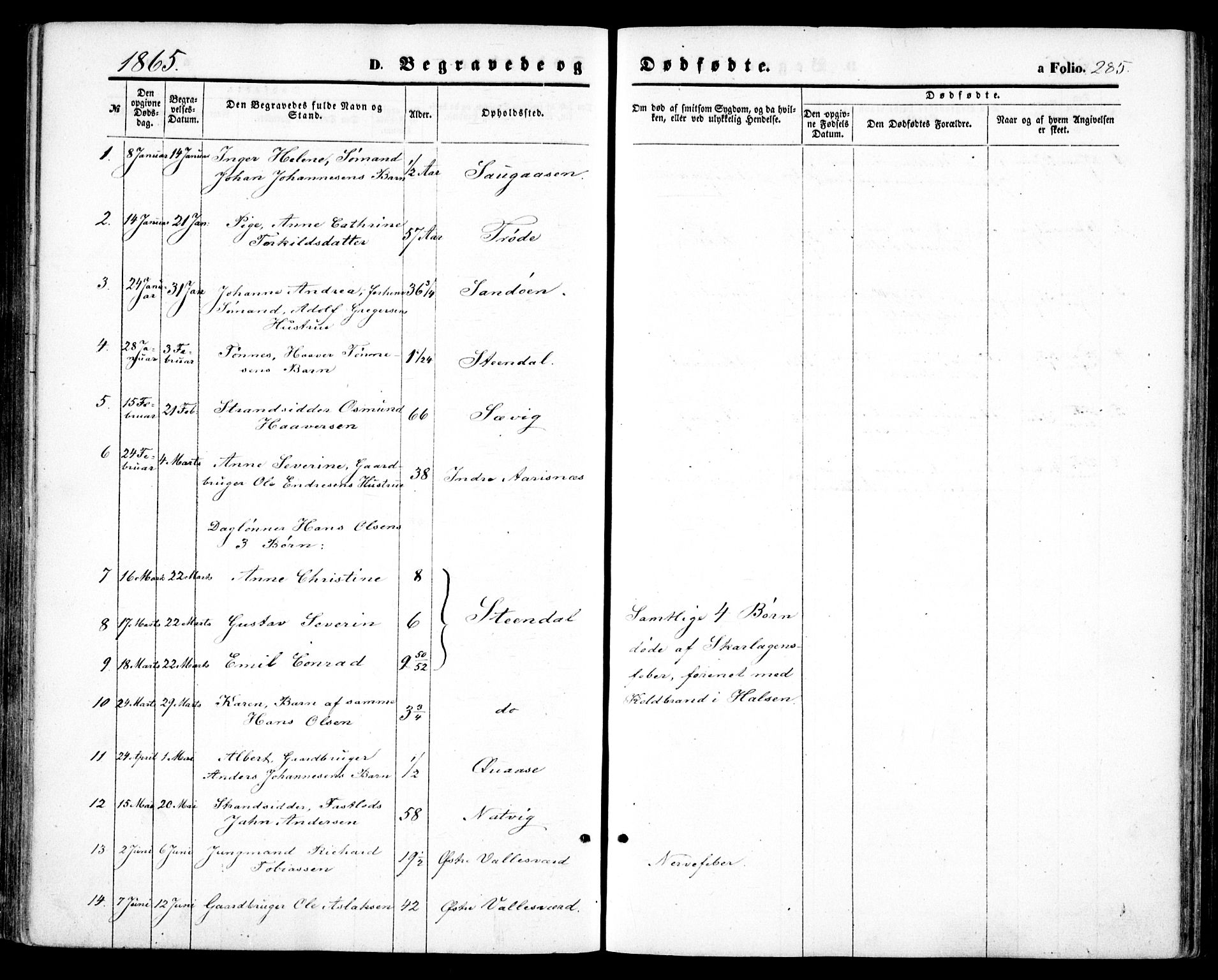 Høvåg sokneprestkontor, SAK/1111-0025/F/Fa/L0004: Ministerialbok nr. A 4, 1859-1877, s. 285