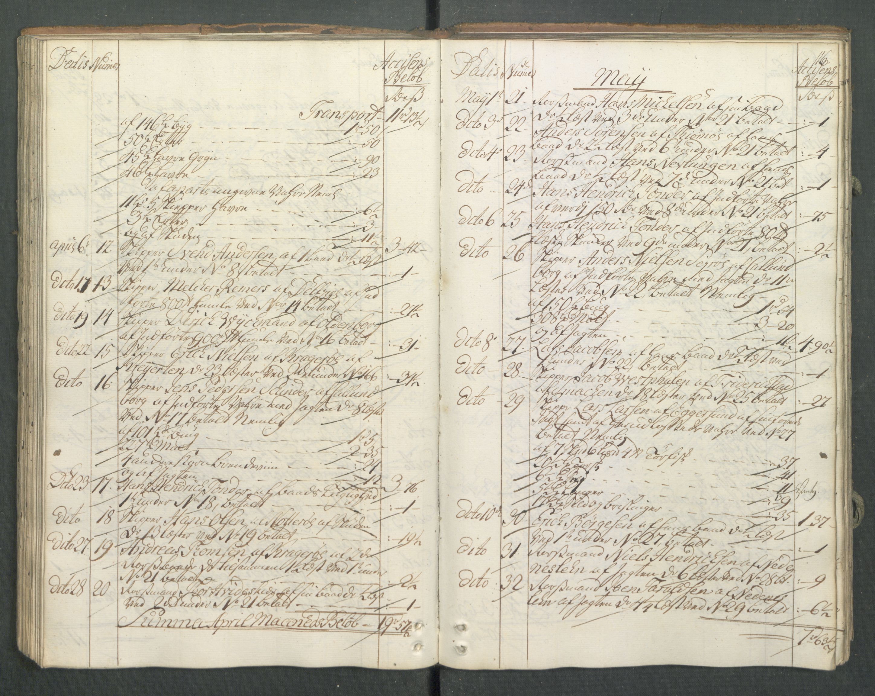 Generaltollkammeret, tollregnskaper, AV/RA-EA-5490/R13/L0032/0001: Tollregnskaper Kragerø / Inngående hovedtollbok, 1762, s. 115b-116a