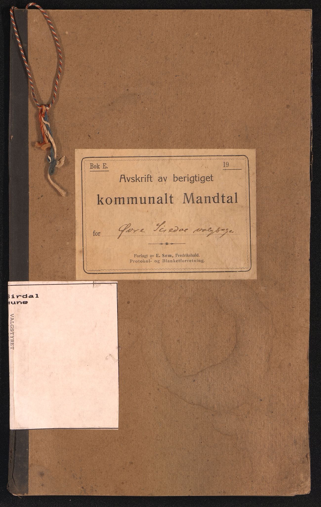 Øvre Sirdal kommune - Valgstyret, IKAV/1046ØS110/F/L0001: Avskrift kommunalt manntall, 1910