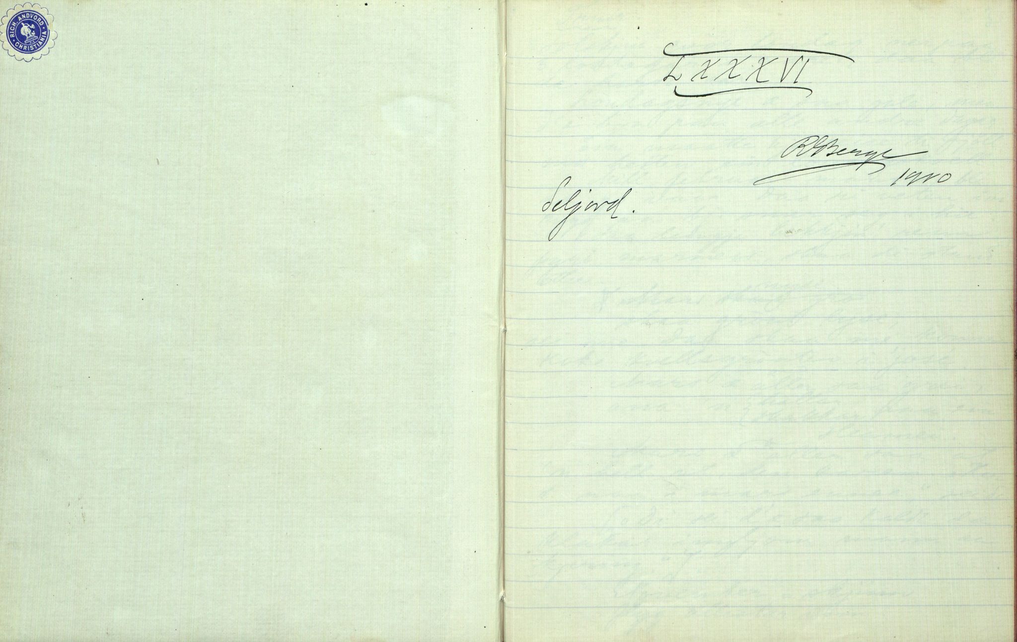 Rikard Berge, TEMU/TGM-A-1003/F/L0003/0027: 061-100 Innholdslister / 86 Seljord, 1910, s. 1