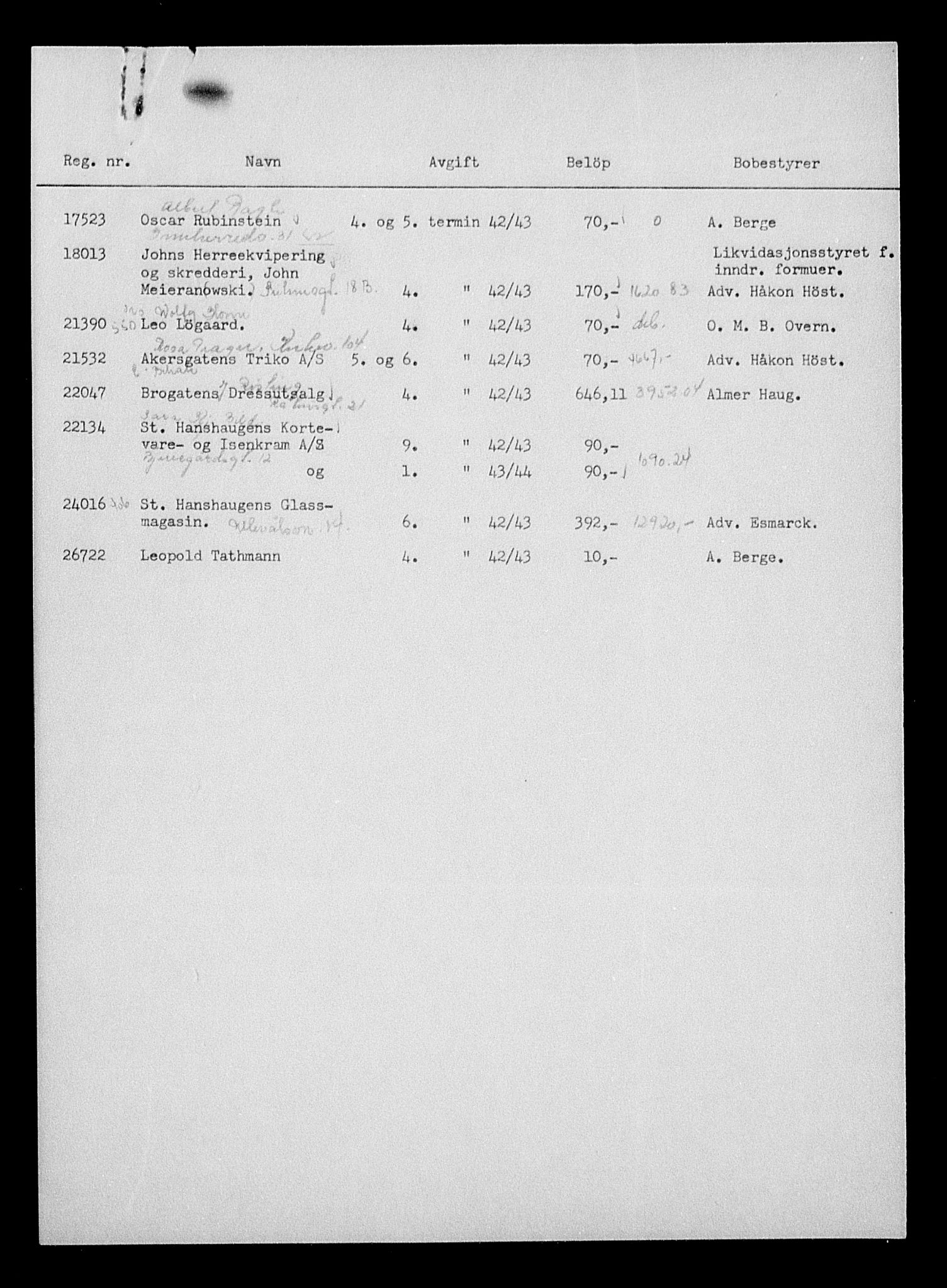 Justisdepartementet, Tilbakeføringskontoret for inndratte formuer, AV/RA-S-1564/H/Hc/Hcc/L0975: --, 1945-1947, s. 261