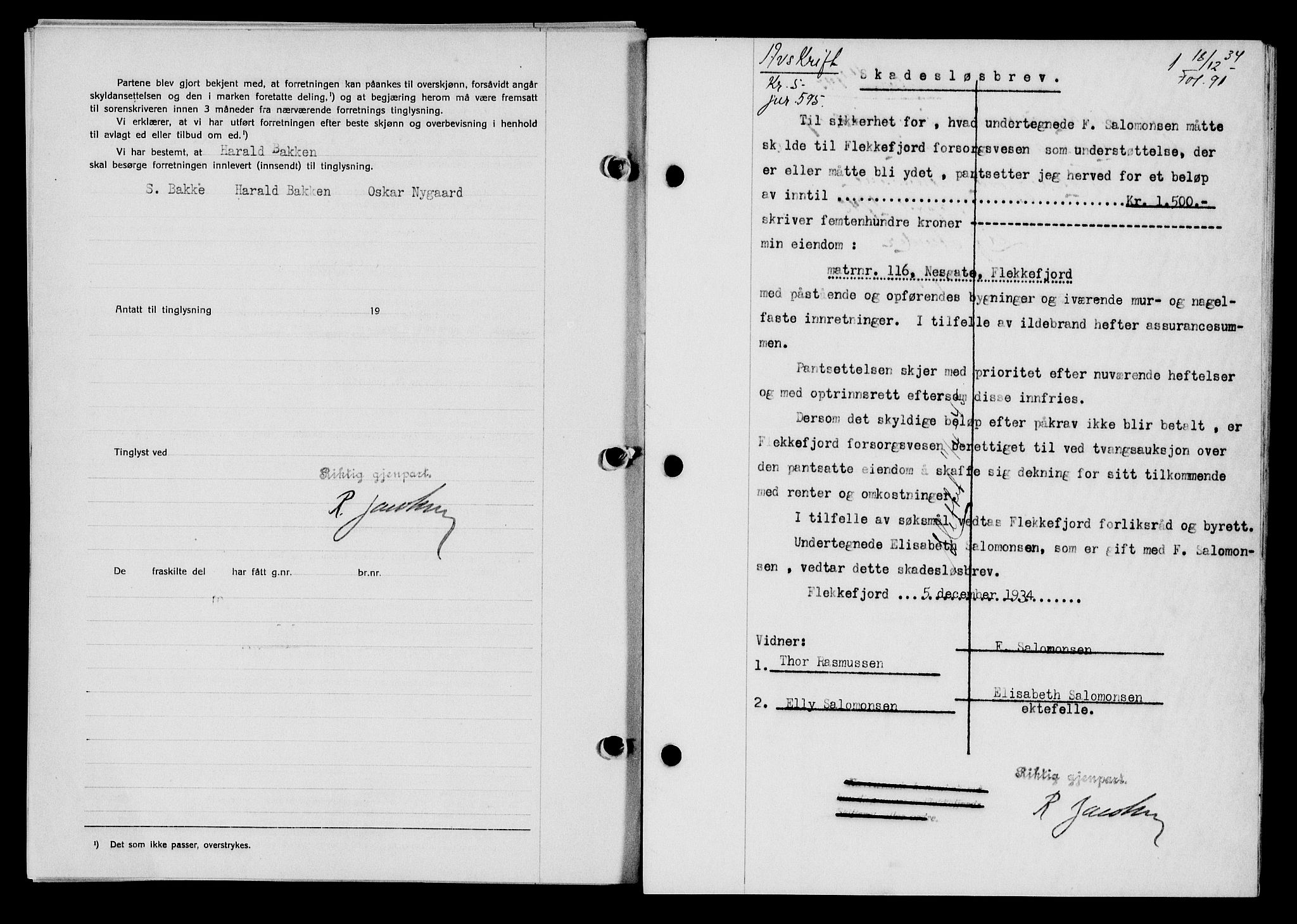 Flekkefjord sorenskriveri, AV/SAK-1221-0001/G/Gb/Gba/L0051: Pantebok nr. 47, 1934-1935, Tingl.dato: 18.12.1934