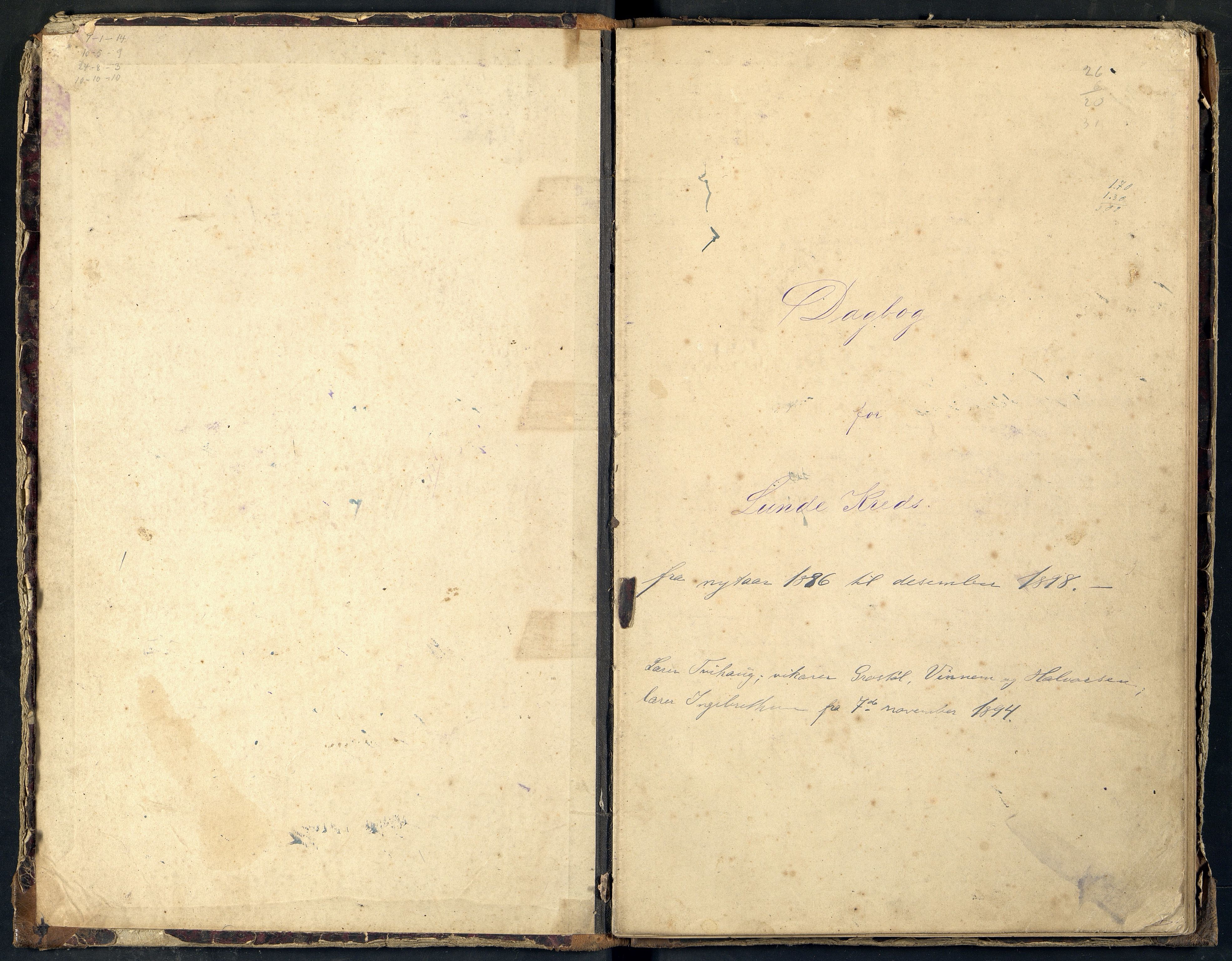 Lista kommune - Lunde Skole, ARKSOR/1003LI560/I/L0003: Dagbok, 1886-1898