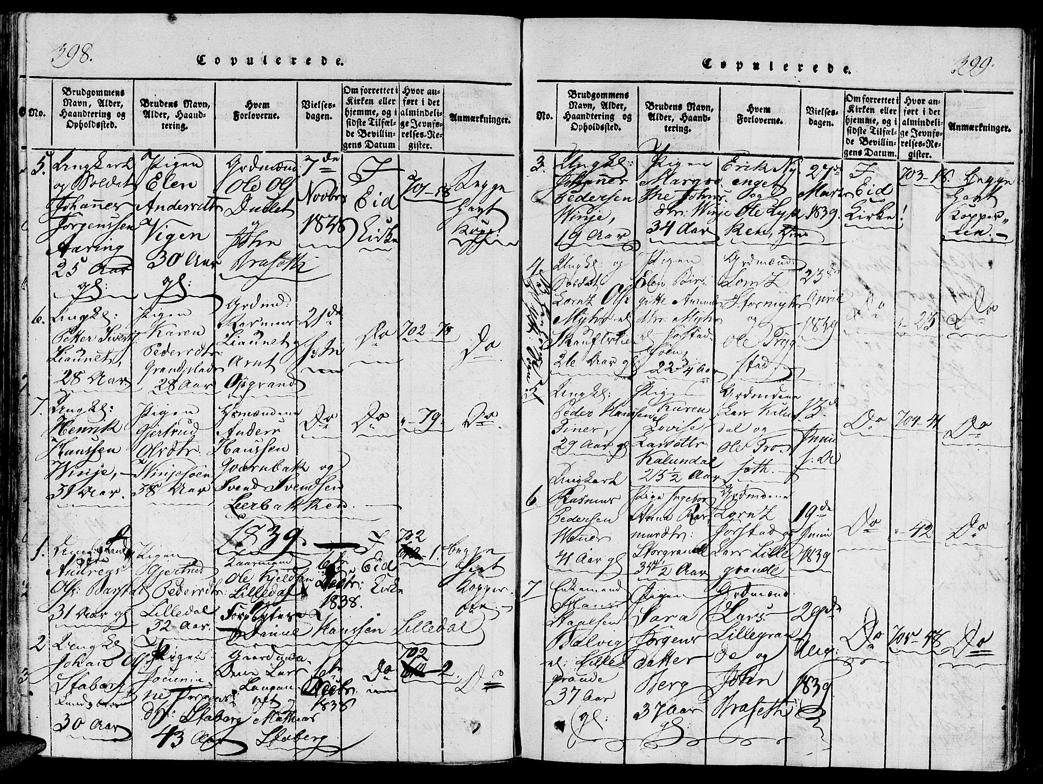 Ministerialprotokoller, klokkerbøker og fødselsregistre - Nord-Trøndelag, SAT/A-1458/733/L0322: Ministerialbok nr. 733A01, 1817-1842, s. 398-399