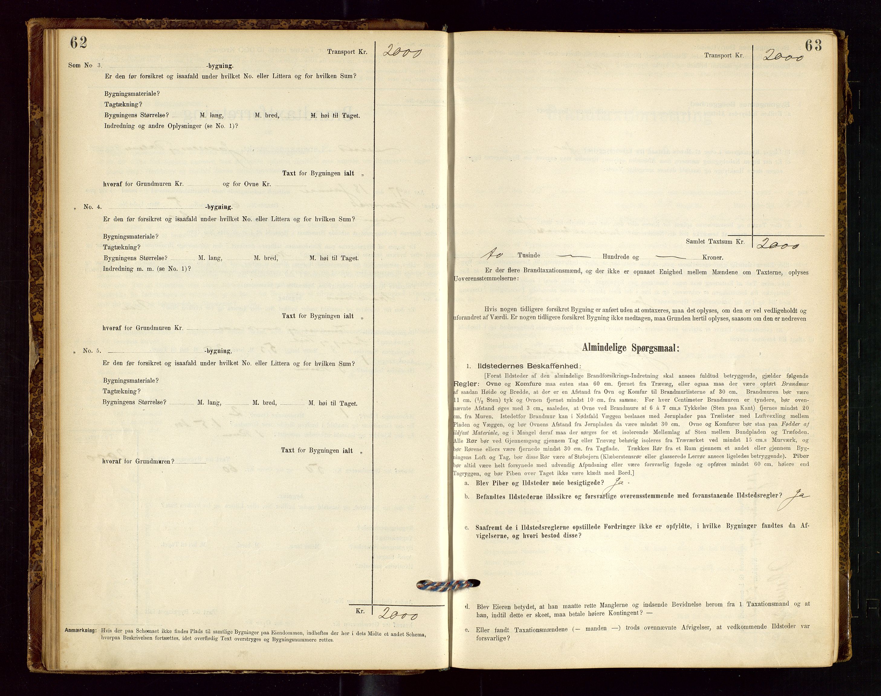 Lund lensmannskontor, SAST/A-100303/Gob/L0001: "Brandtakstprotokol", 1894-1907, s. 62-63