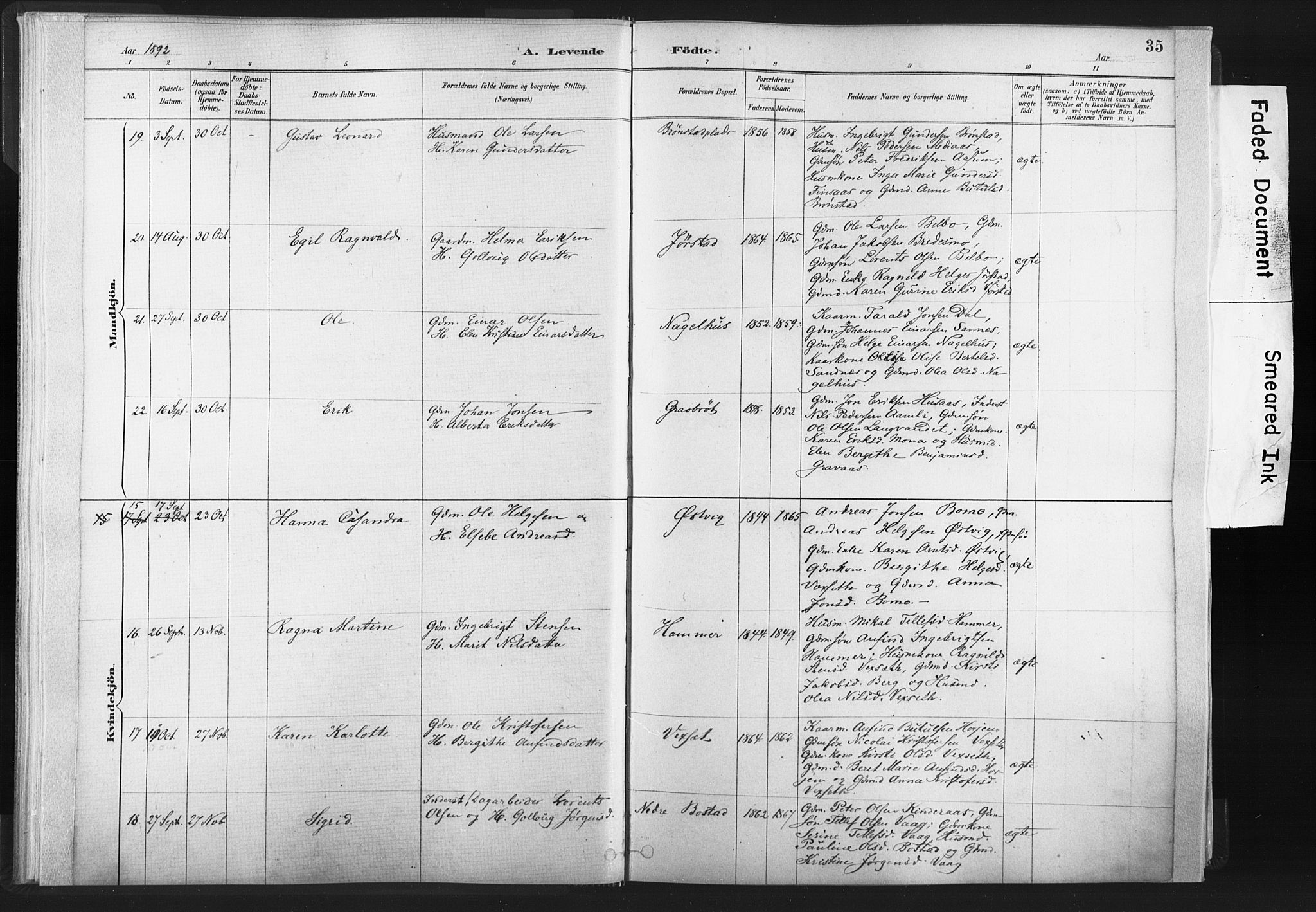 Ministerialprotokoller, klokkerbøker og fødselsregistre - Nord-Trøndelag, SAT/A-1458/749/L0474: Ministerialbok nr. 749A08, 1887-1903, s. 35