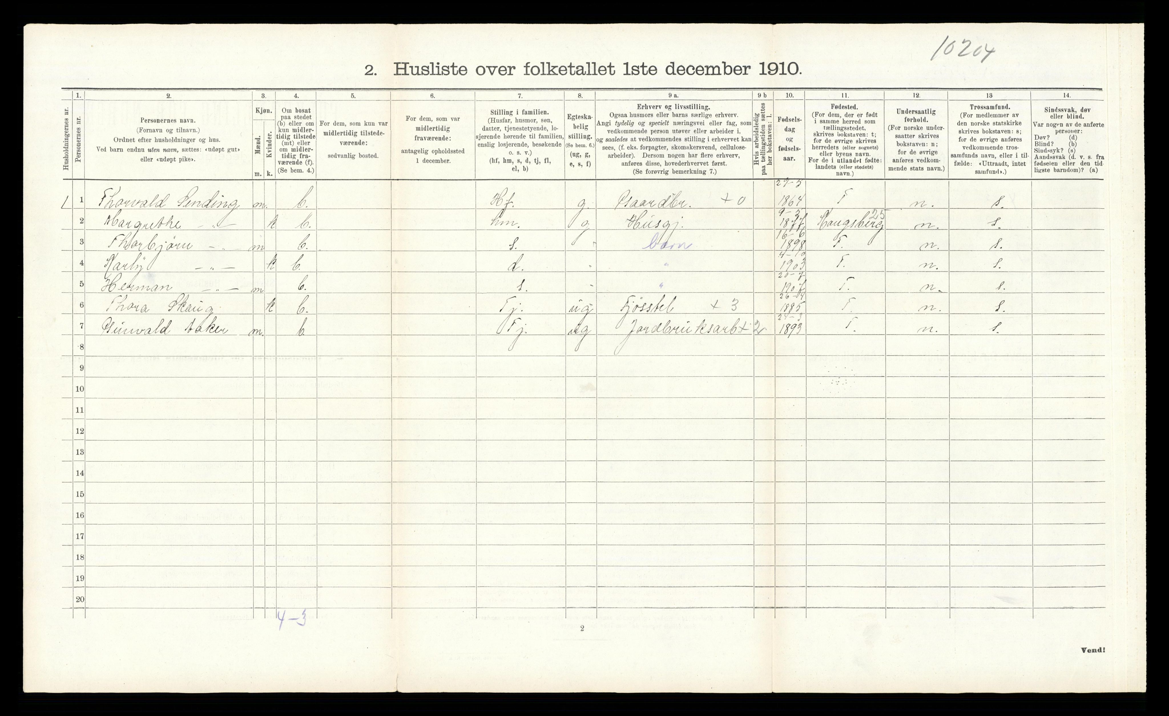 RA, Folketelling 1910 for 0629 Ytre Sandsvær herred, 1910, s. 509