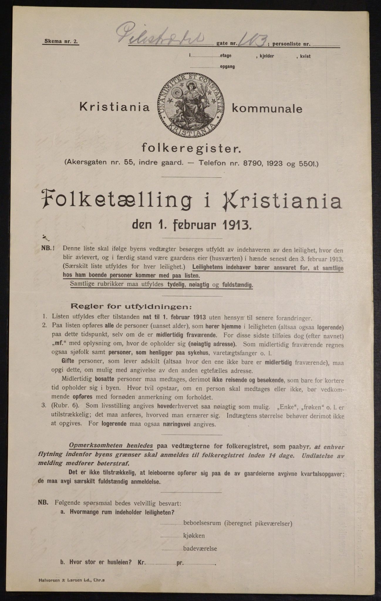 OBA, Kommunal folketelling 1.2.1913 for Kristiania, 1913, s. 80365