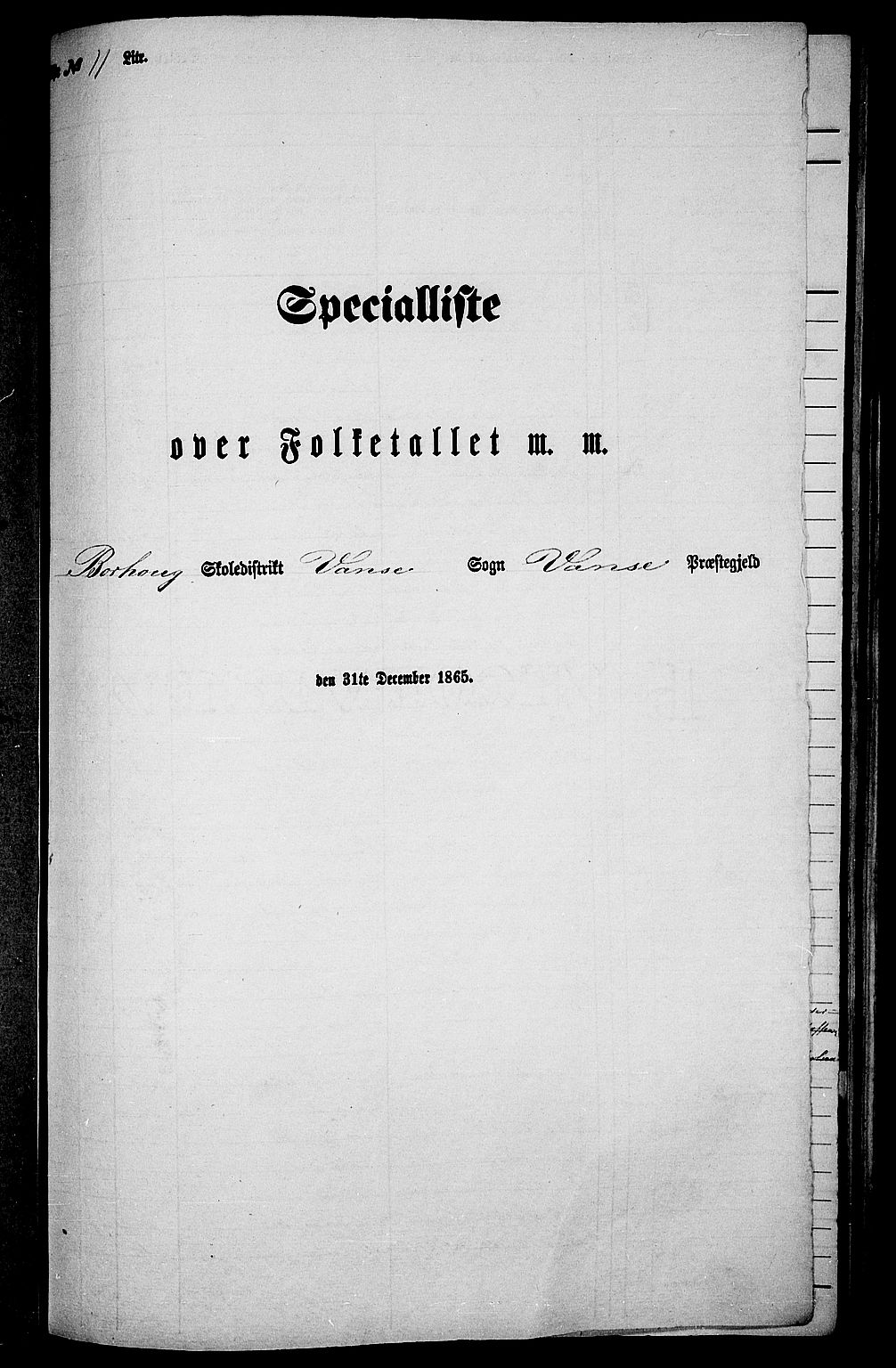 RA, Folketelling 1865 for 1041L Vanse prestegjeld, Vanse sokn og Farsund landsokn, 1865, s. 123