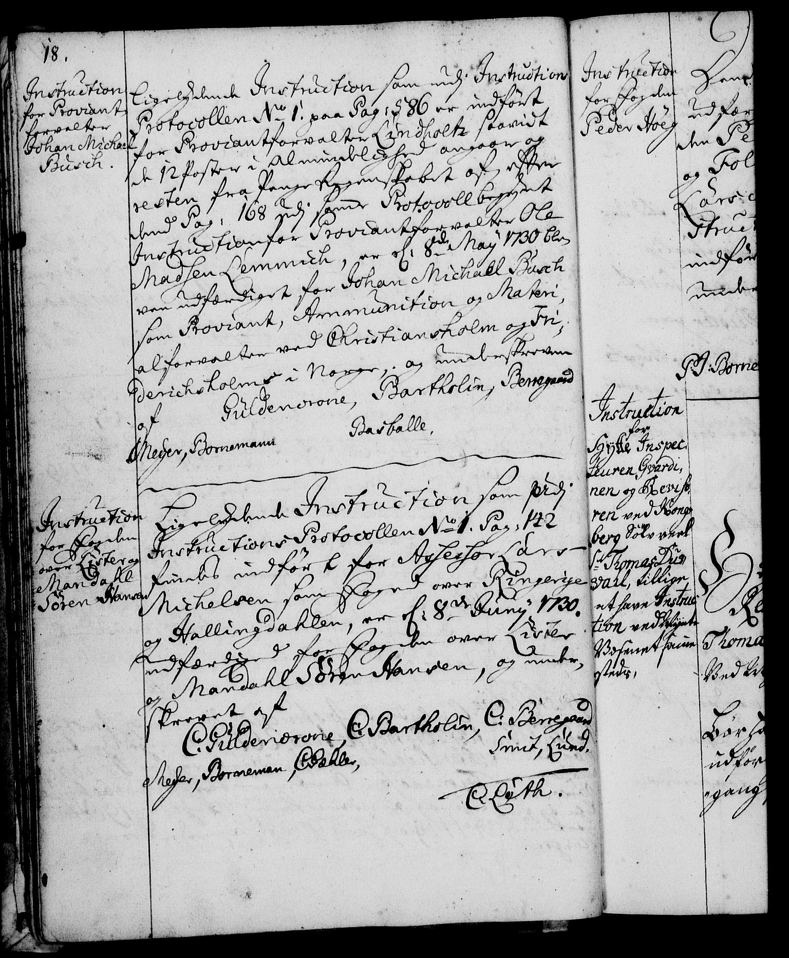 Rentekammeret, Kammerkanselliet, AV/RA-EA-3111/G/Gg/Ggi/L0002: Norsk instruksjonsprotokoll med register (merket RK 53.35), 1729-1751, s. 18