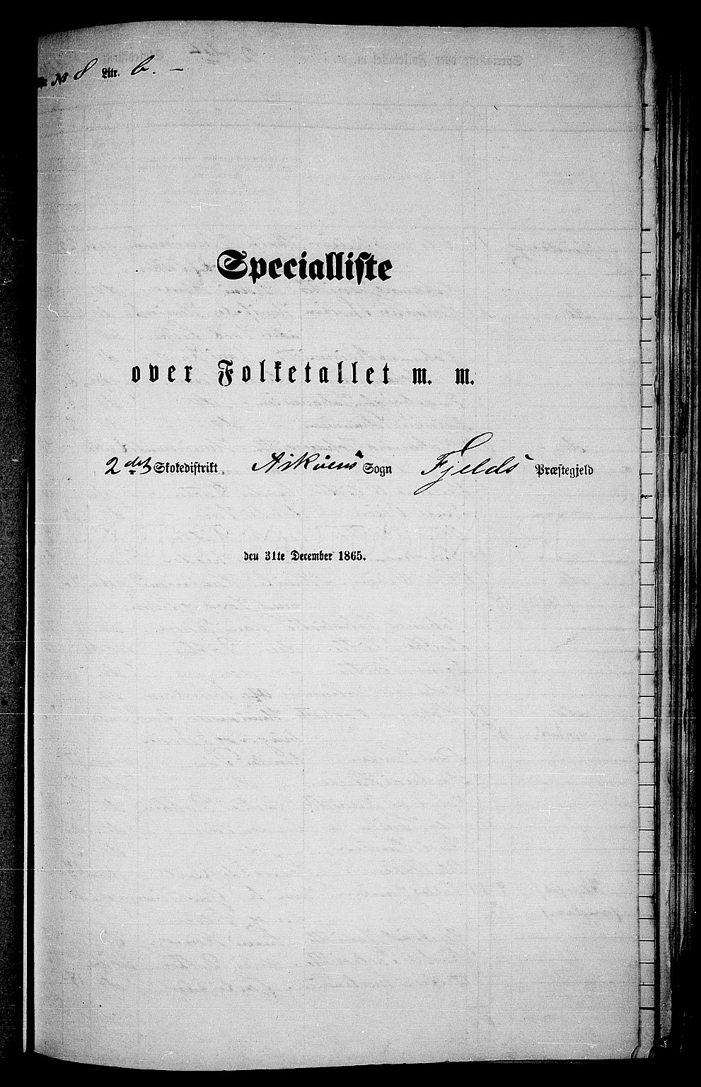 RA, Folketelling 1865 for 1246P Fjell prestegjeld, 1865, s. 143