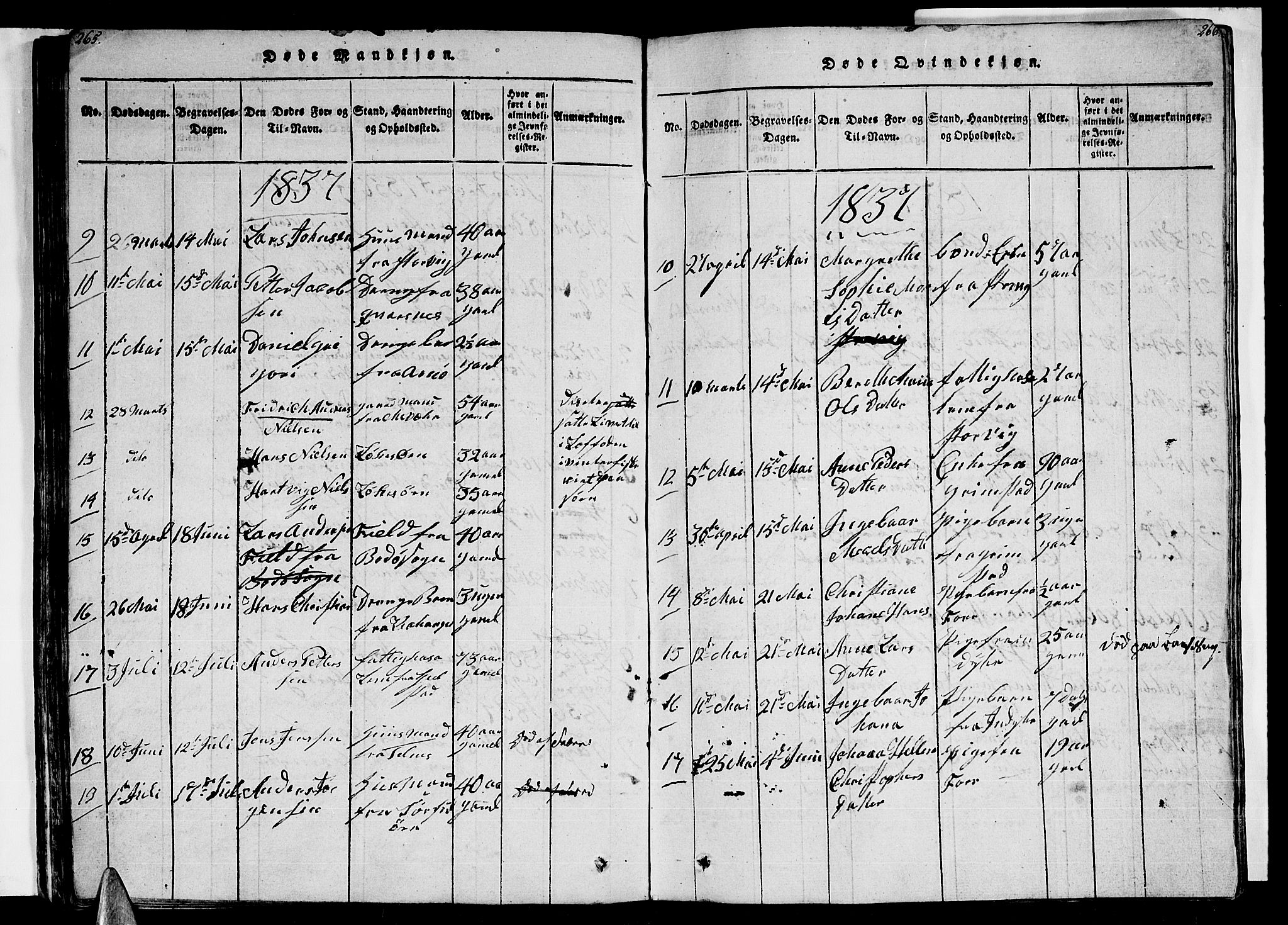 Ministerialprotokoller, klokkerbøker og fødselsregistre - Nordland, AV/SAT-A-1459/805/L0105: Klokkerbok nr. 805C01, 1820-1839, s. 265-266