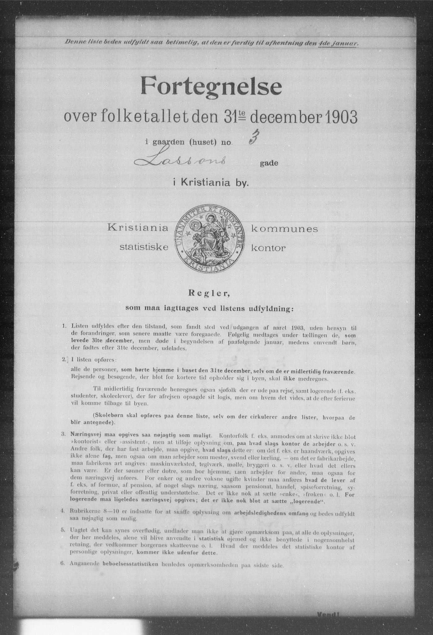 OBA, Kommunal folketelling 31.12.1903 for Kristiania kjøpstad, 1903, s. 11274