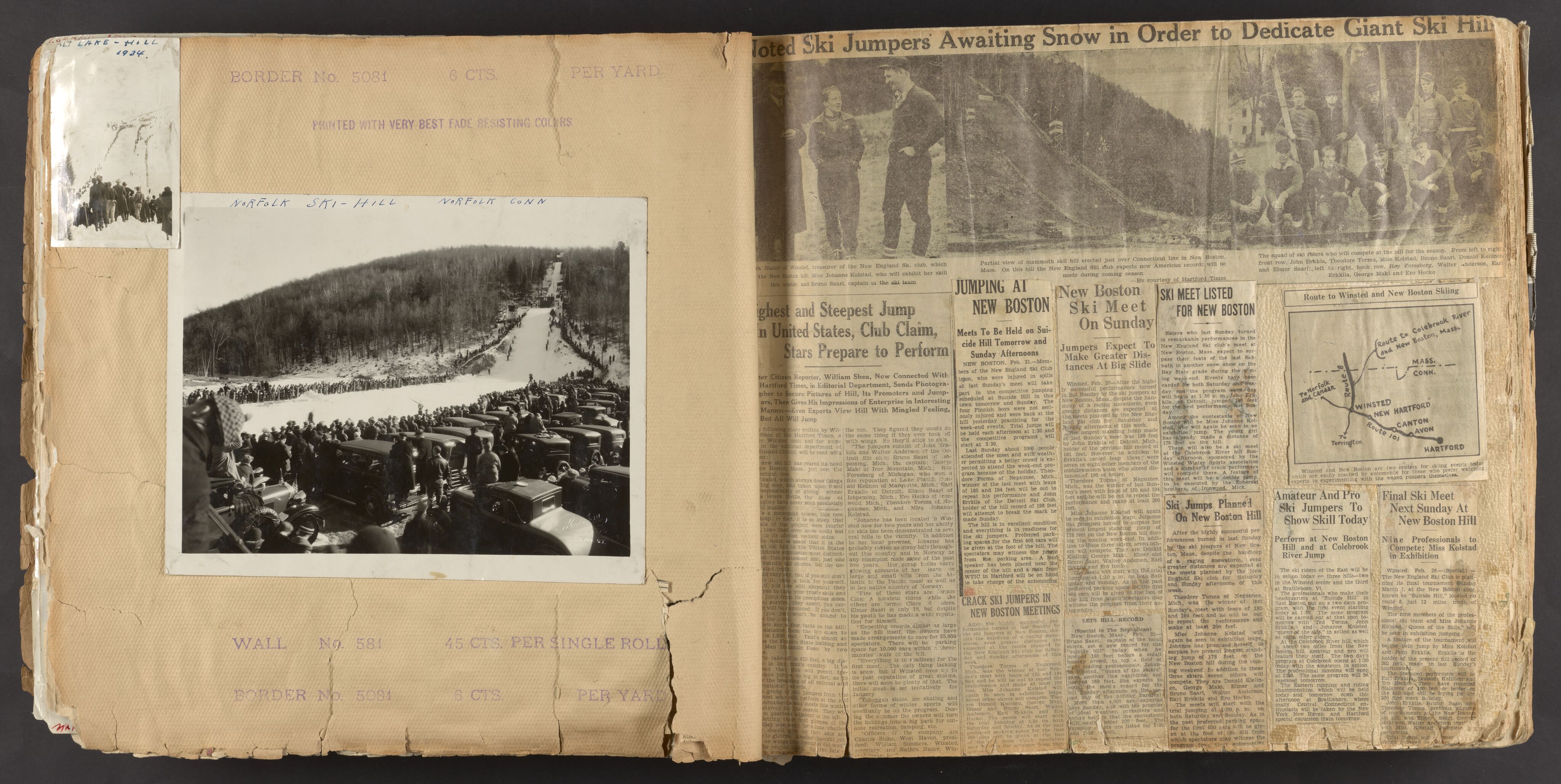  Kolstad, Johanne, AV/RA-PA-2118/U/Ua/L0001: Tapetboka (Scrap Book) med løse blader og avisutklipp, 1911-1939