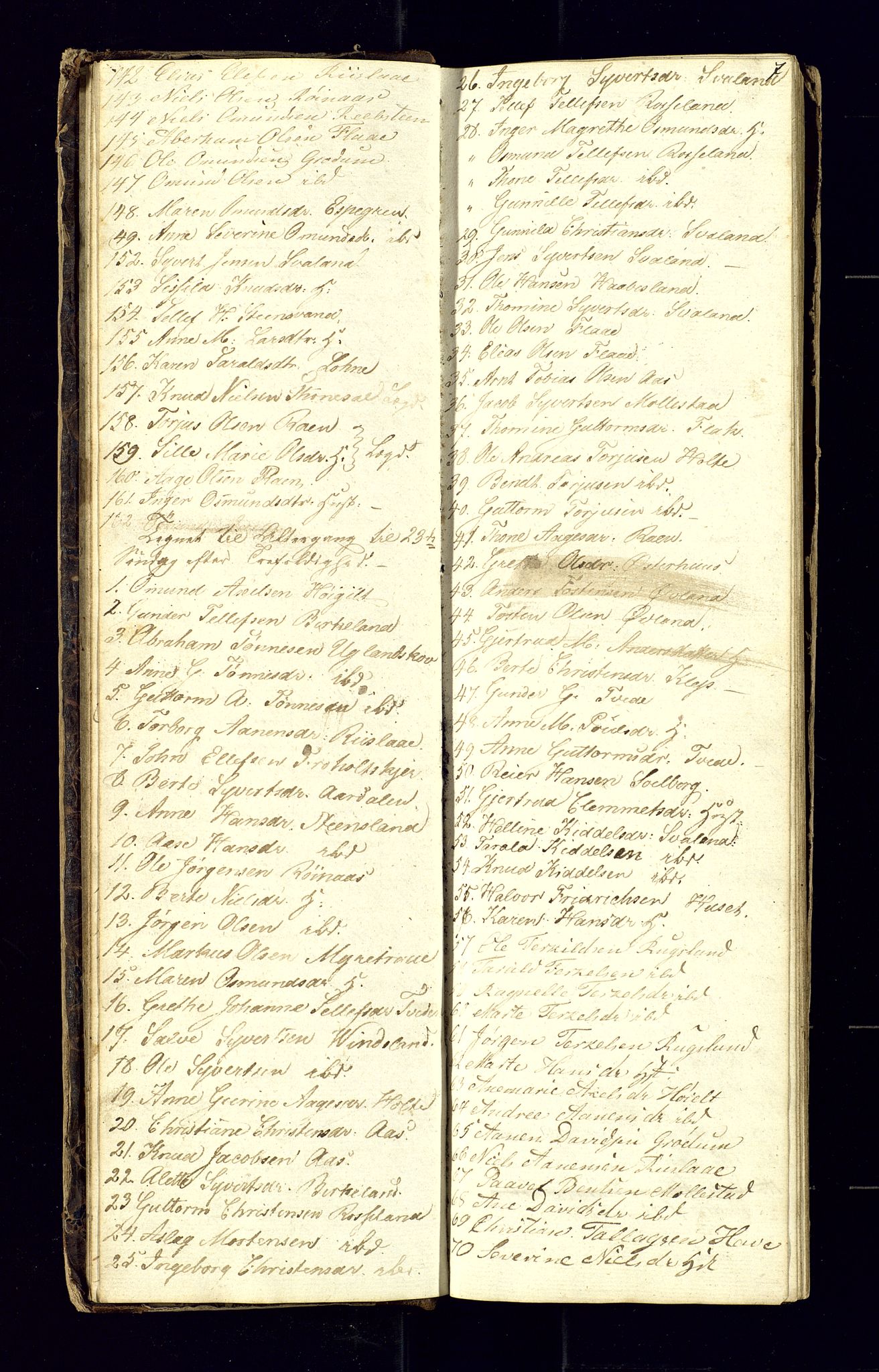 Birkenes sokneprestkontor, AV/SAK-1111-0004/F/Fc/L0002: Kommunikantprotokoll nr. C-2, 1839-1849, s. 7