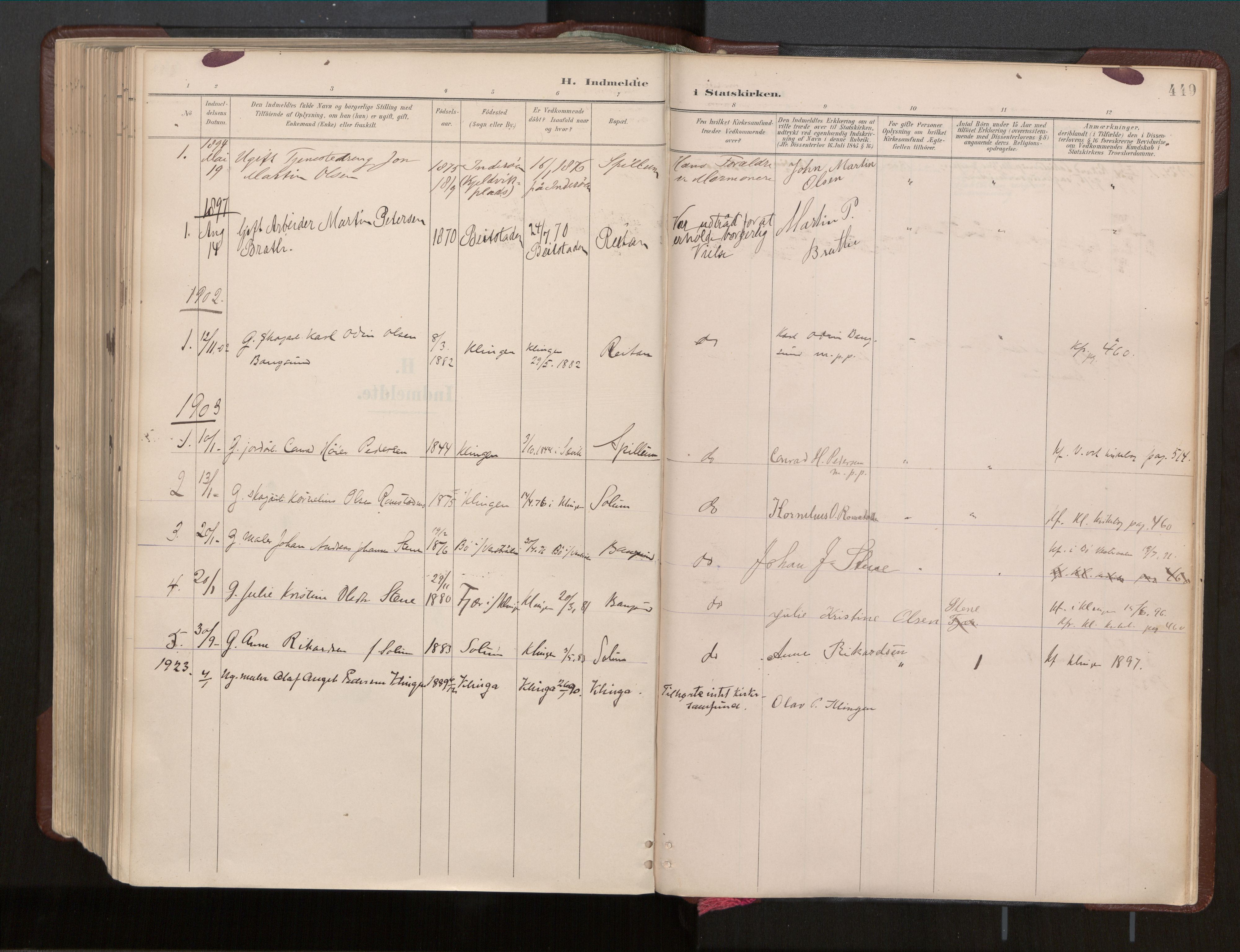 Ministerialprotokoller, klokkerbøker og fødselsregistre - Nord-Trøndelag, SAT/A-1458/770/L0589: Ministerialbok nr. 770A03, 1887-1929, s. 449