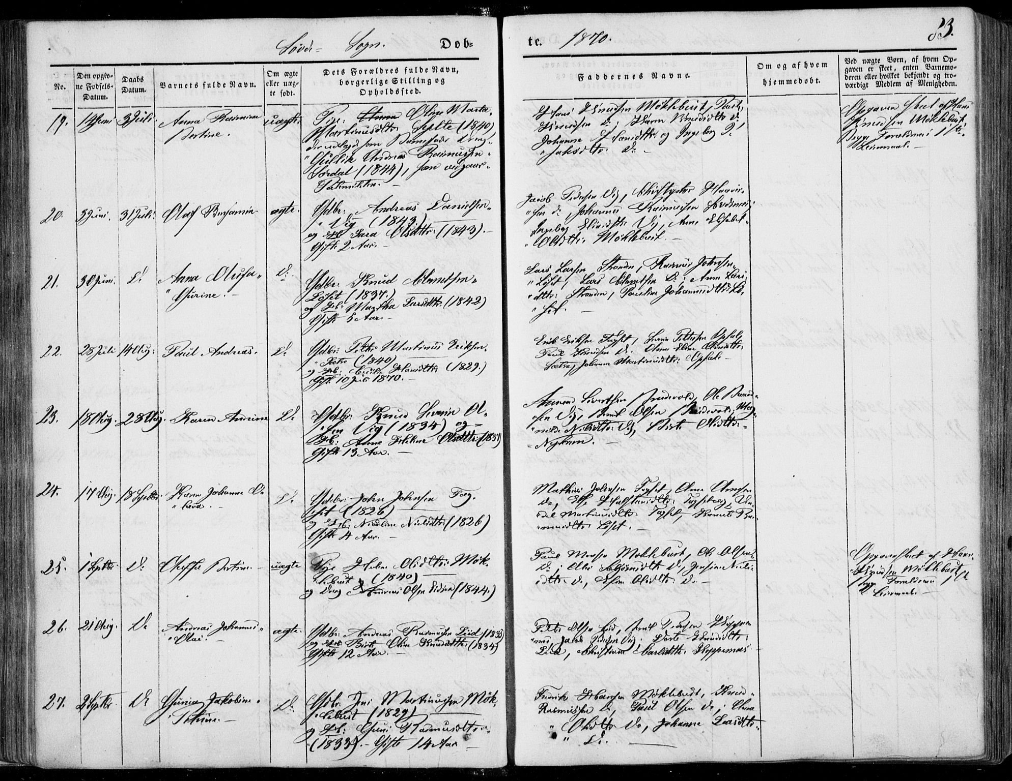 Ministerialprotokoller, klokkerbøker og fødselsregistre - Møre og Romsdal, AV/SAT-A-1454/502/L0023: Ministerialbok nr. 502A01, 1844-1873, s. 83