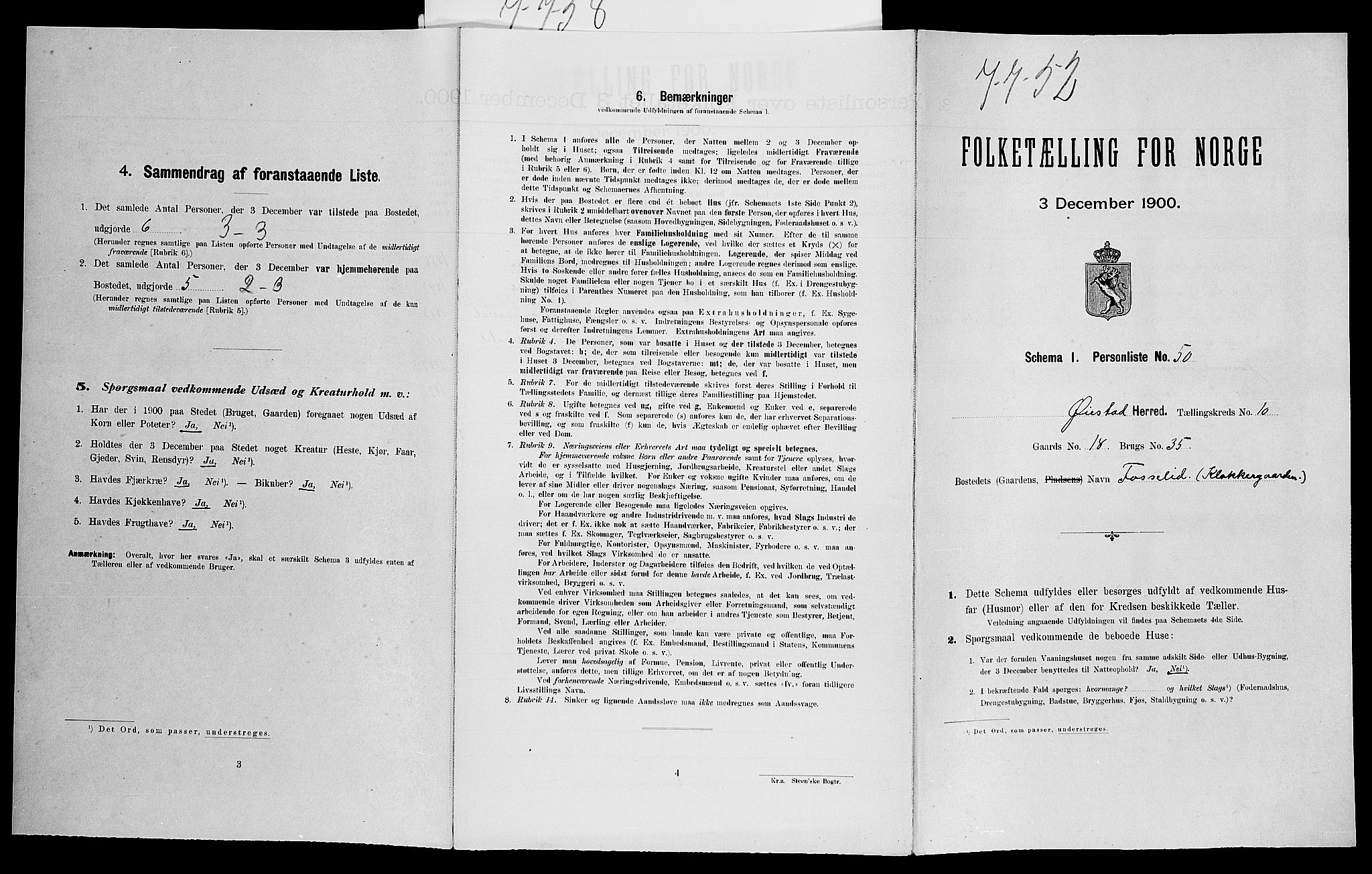 SAK, Folketelling 1900 for 0920 Øyestad herred, 1900, s. 1497