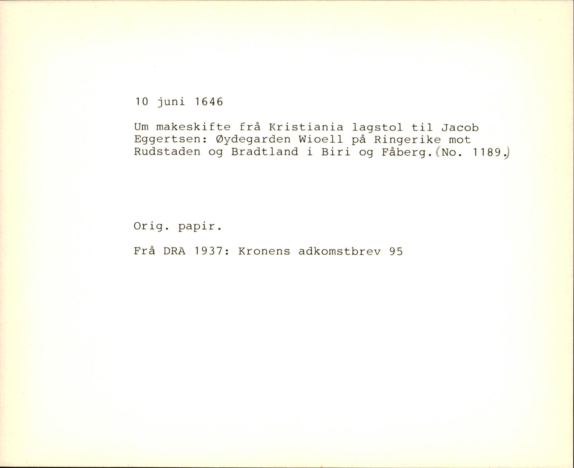 Riksarkivets diplomsamling, AV/RA-EA-5965/F35/F35f/L0002: Regestsedler: Diplomer fra DRA 1937 og 1996, s. 559