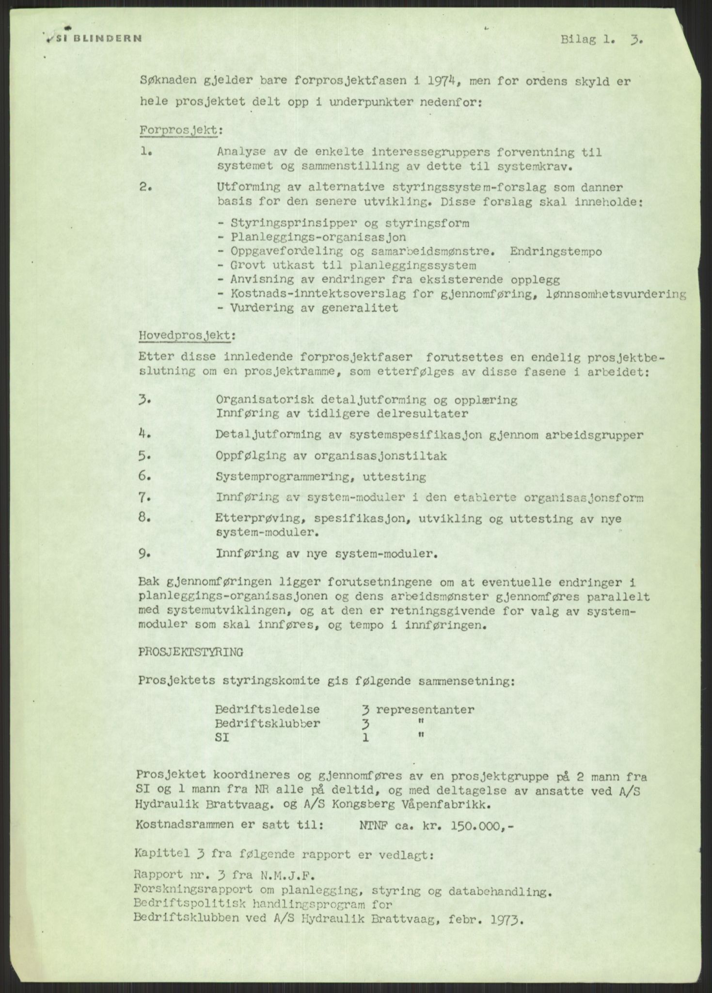 Nygaard, Kristen, AV/RA-PA-1398/F/Fi/L0008: Fagbevegelse, demokrati, Jern- og Metallprosjektet, 1970-2002, s. 9