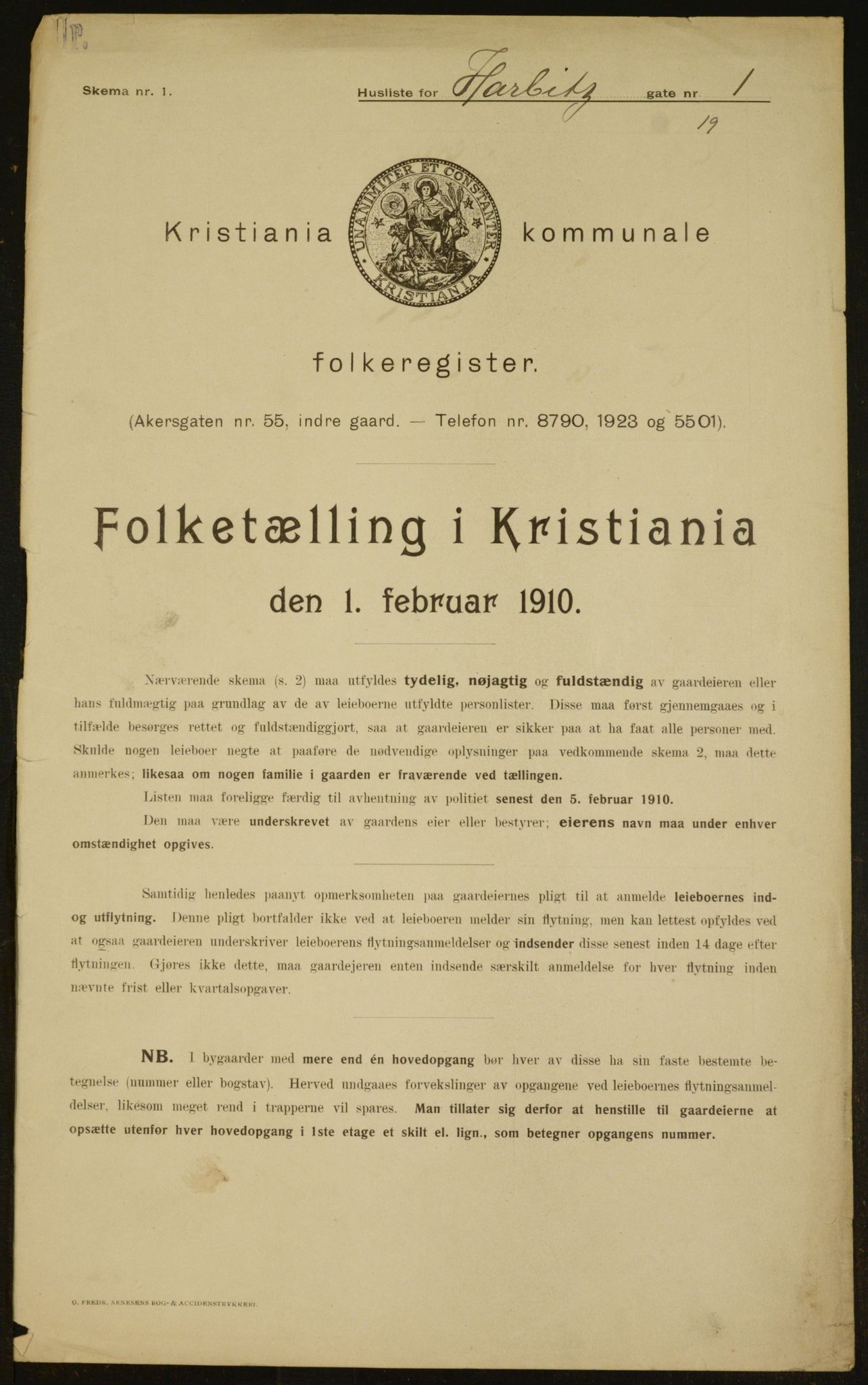 OBA, Kommunal folketelling 1.2.1910 for Kristiania, 1910, s. 32875