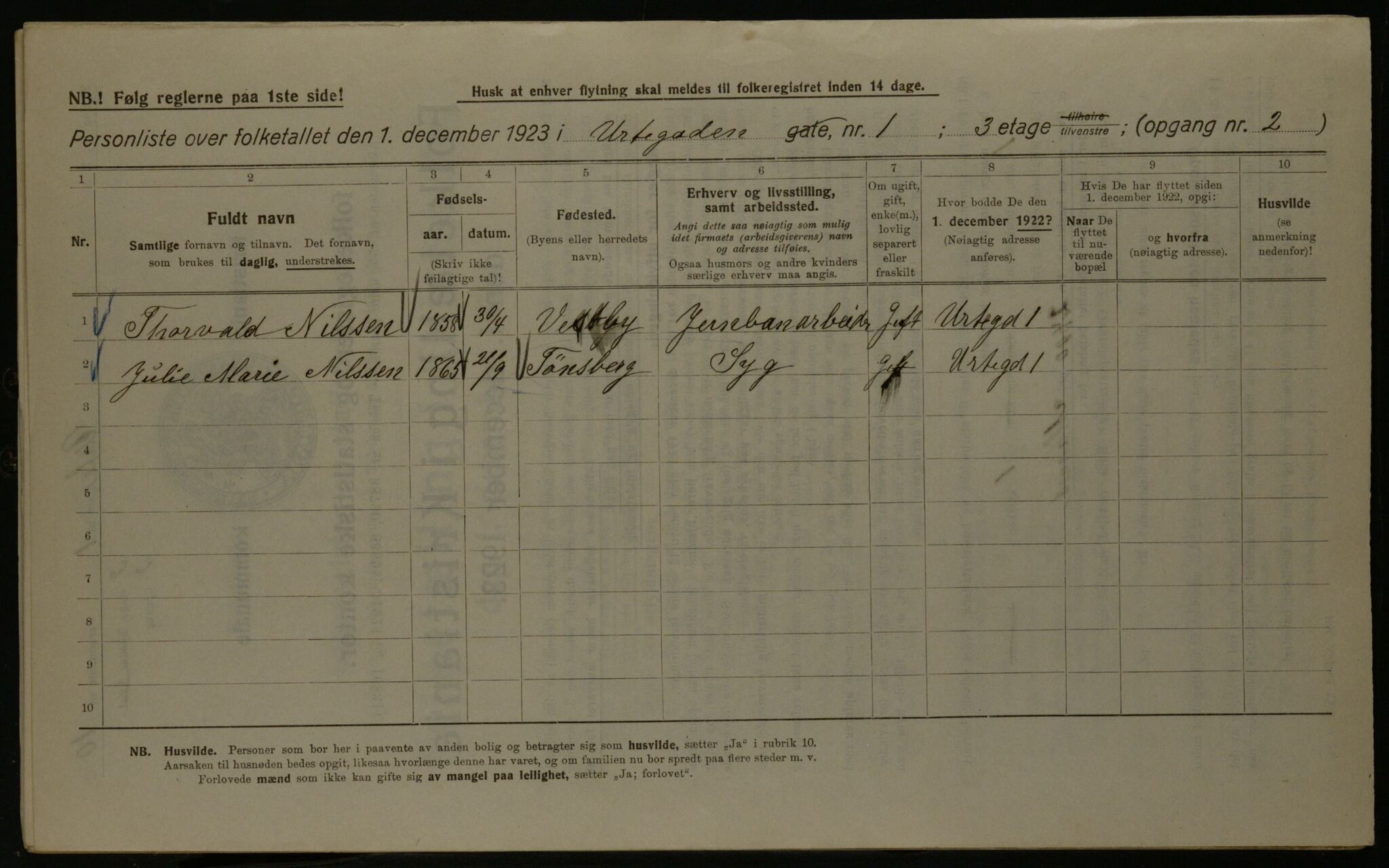 OBA, Kommunal folketelling 1.12.1923 for Kristiania, 1923, s. 133274