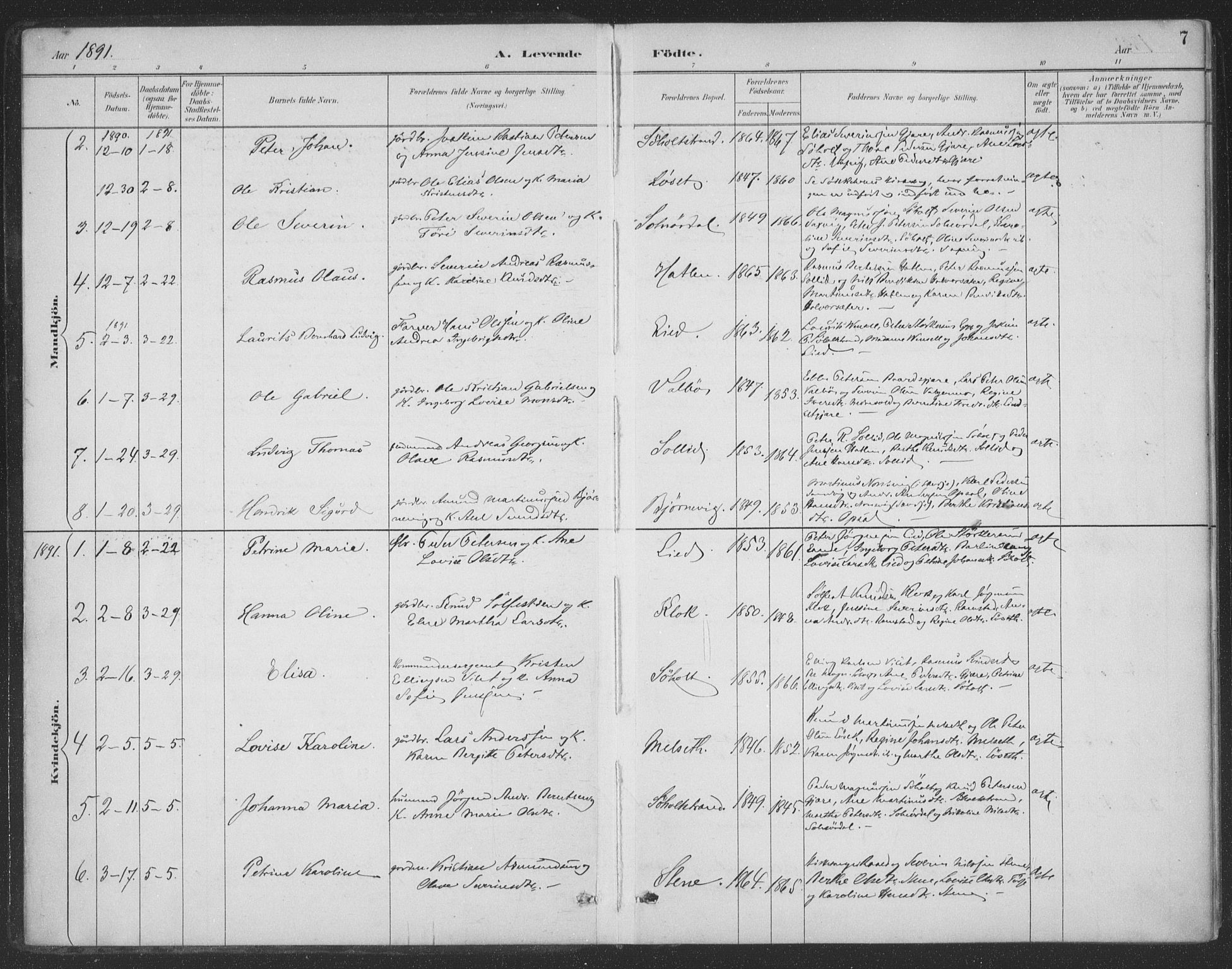 Ministerialprotokoller, klokkerbøker og fødselsregistre - Møre og Romsdal, SAT/A-1454/522/L0316: Ministerialbok nr. 522A11, 1890-1911, s. 7