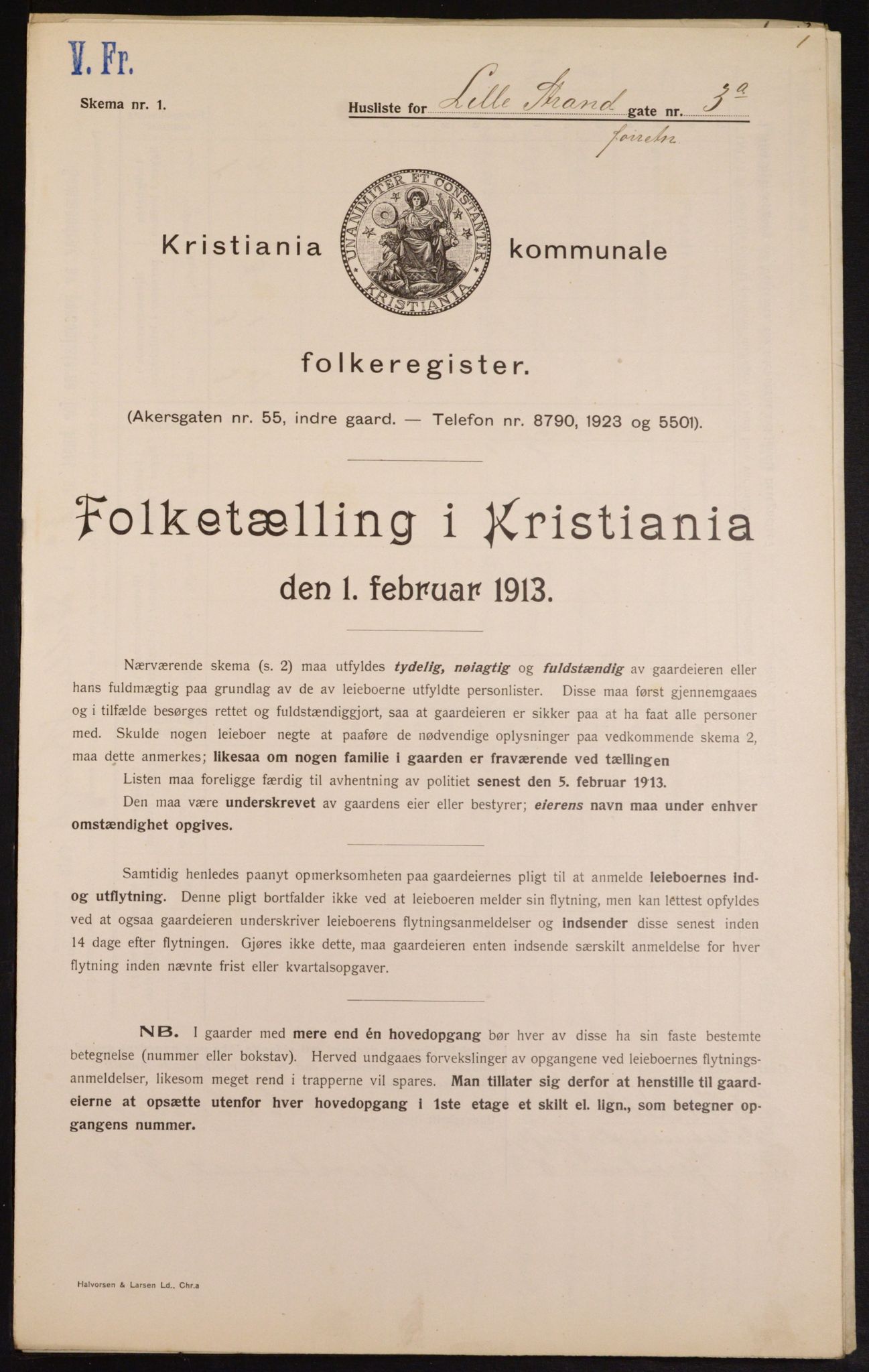 OBA, Kommunal folketelling 1.2.1913 for Kristiania, 1913, s. 57350