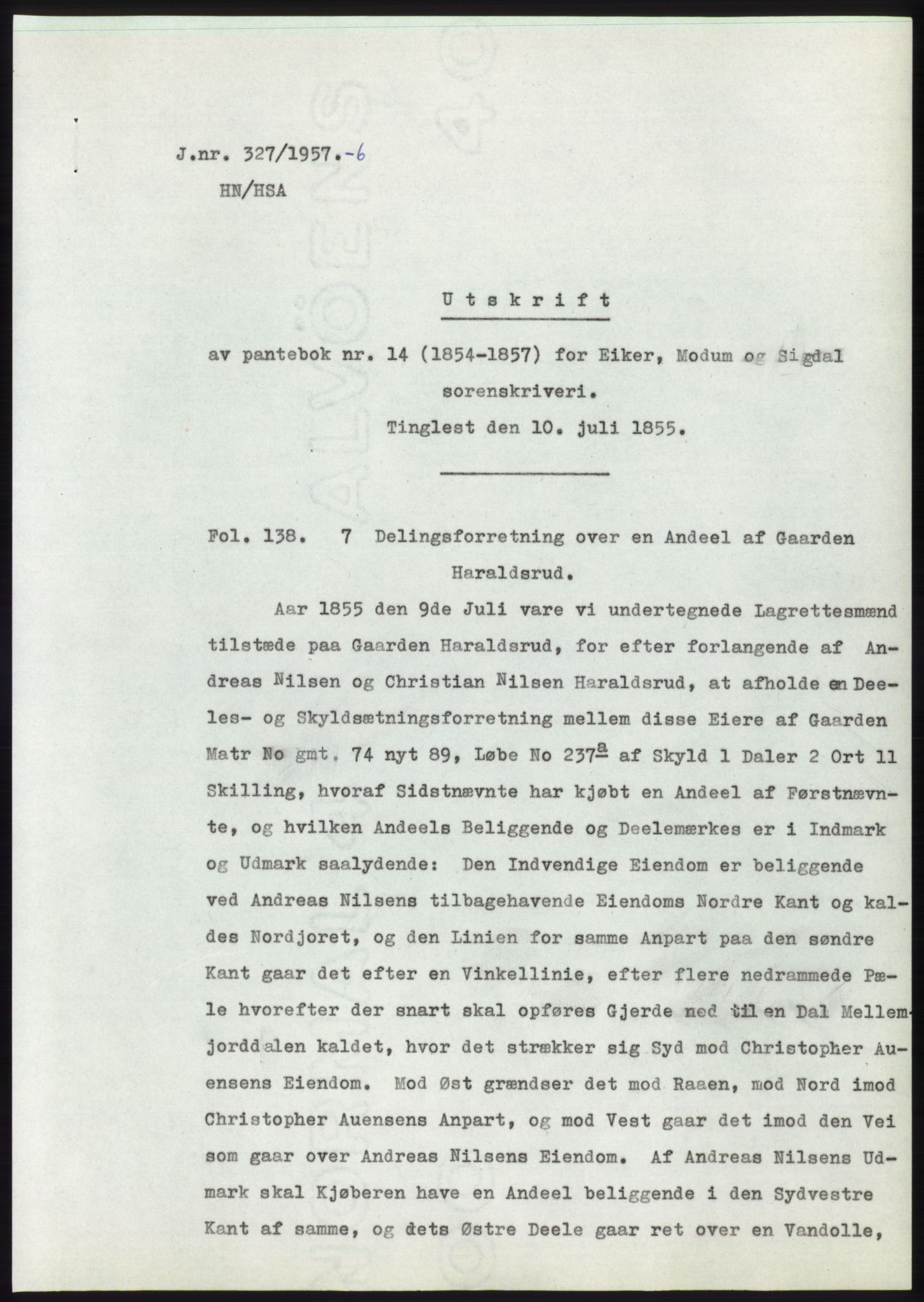 Statsarkivet i Kongsberg, SAKO/A-0001, 1956-1957, s. 412