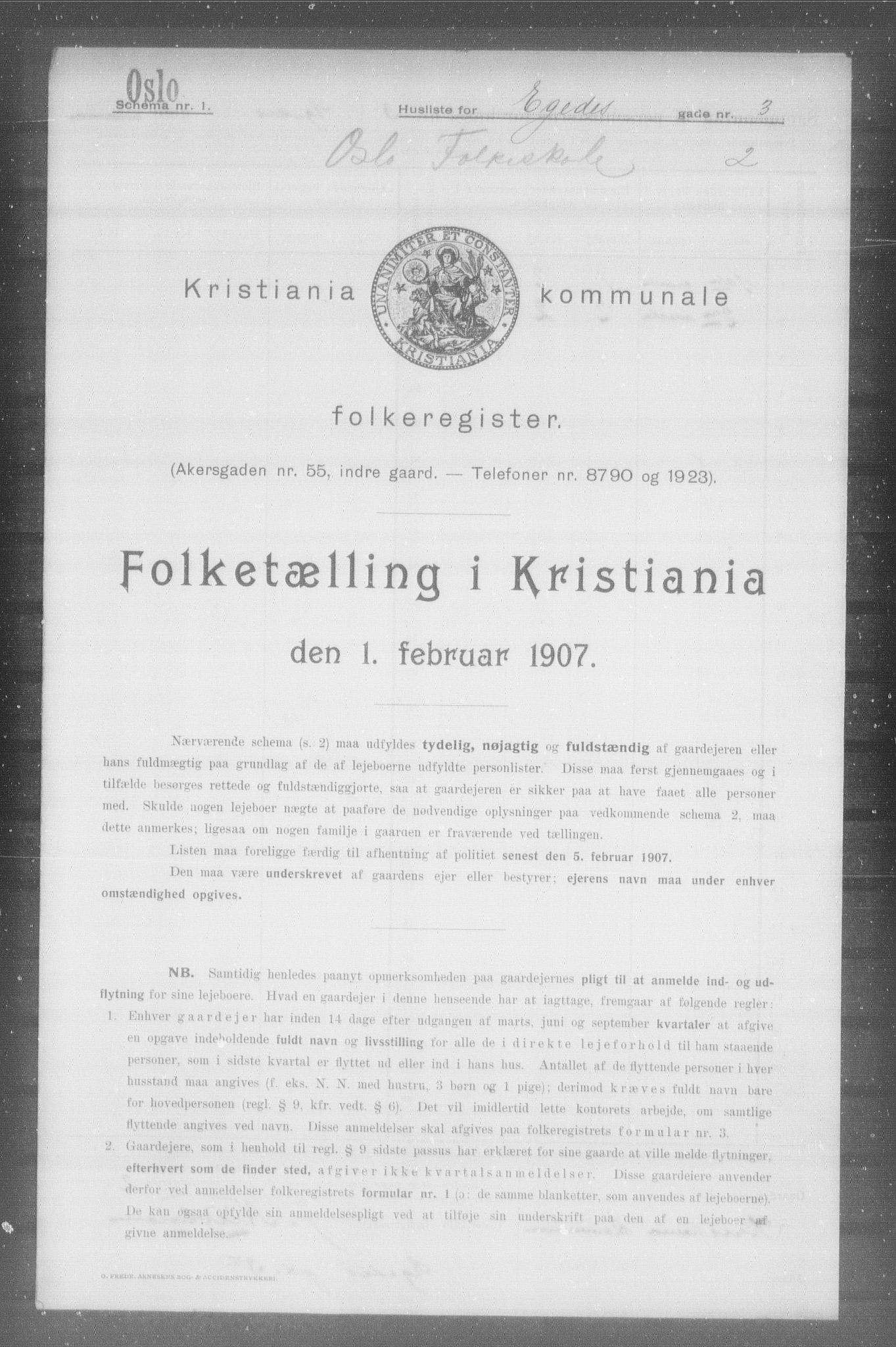 OBA, Kommunal folketelling 1.2.1907 for Kristiania kjøpstad, 1907, s. 9549