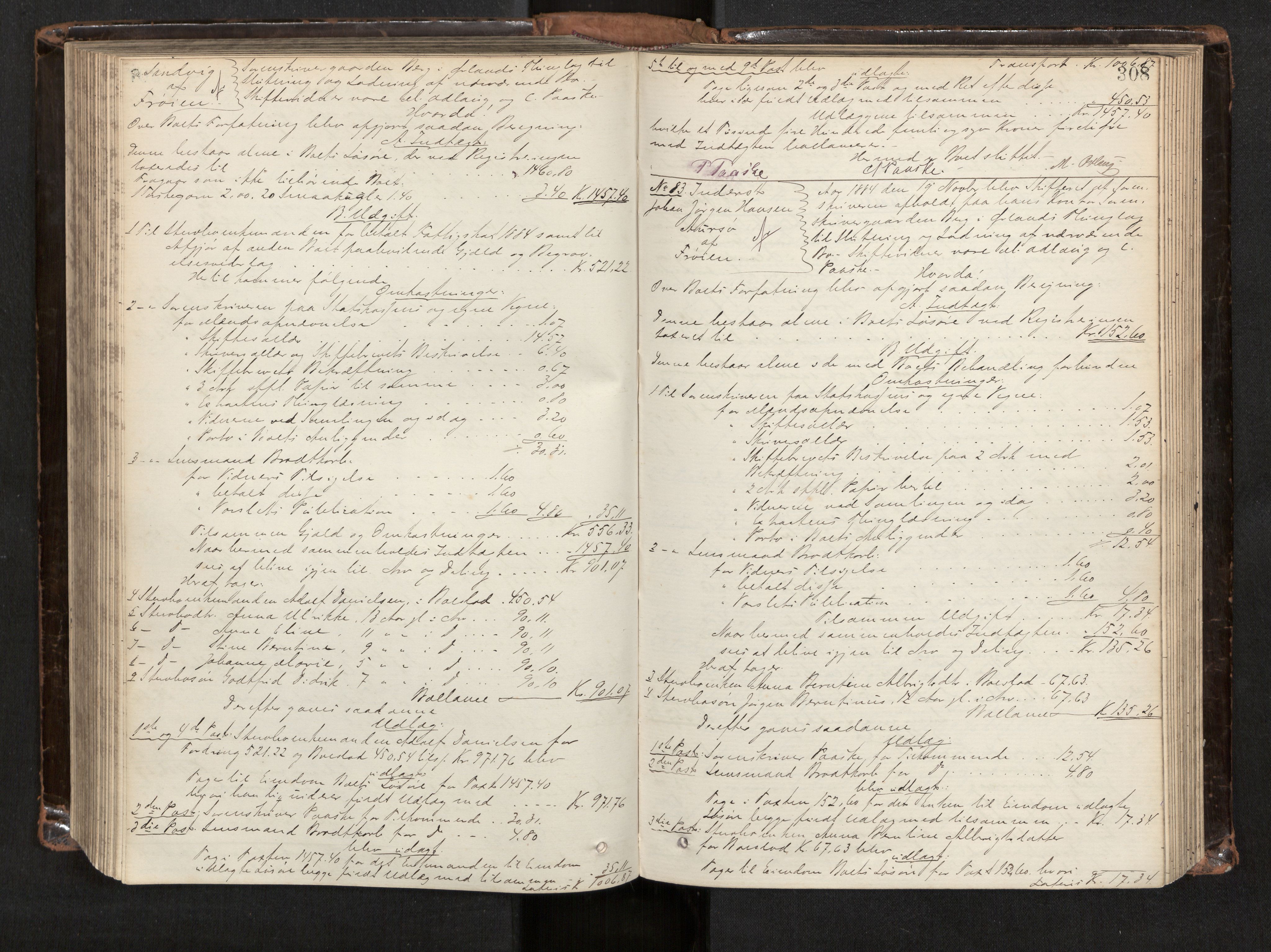 Fosen sorenskriveri, AV/SAT-A-1107/1/3/3A/L0027: Skifteutlodningsprotokoll nr. 6, 1880-1887, s. 308