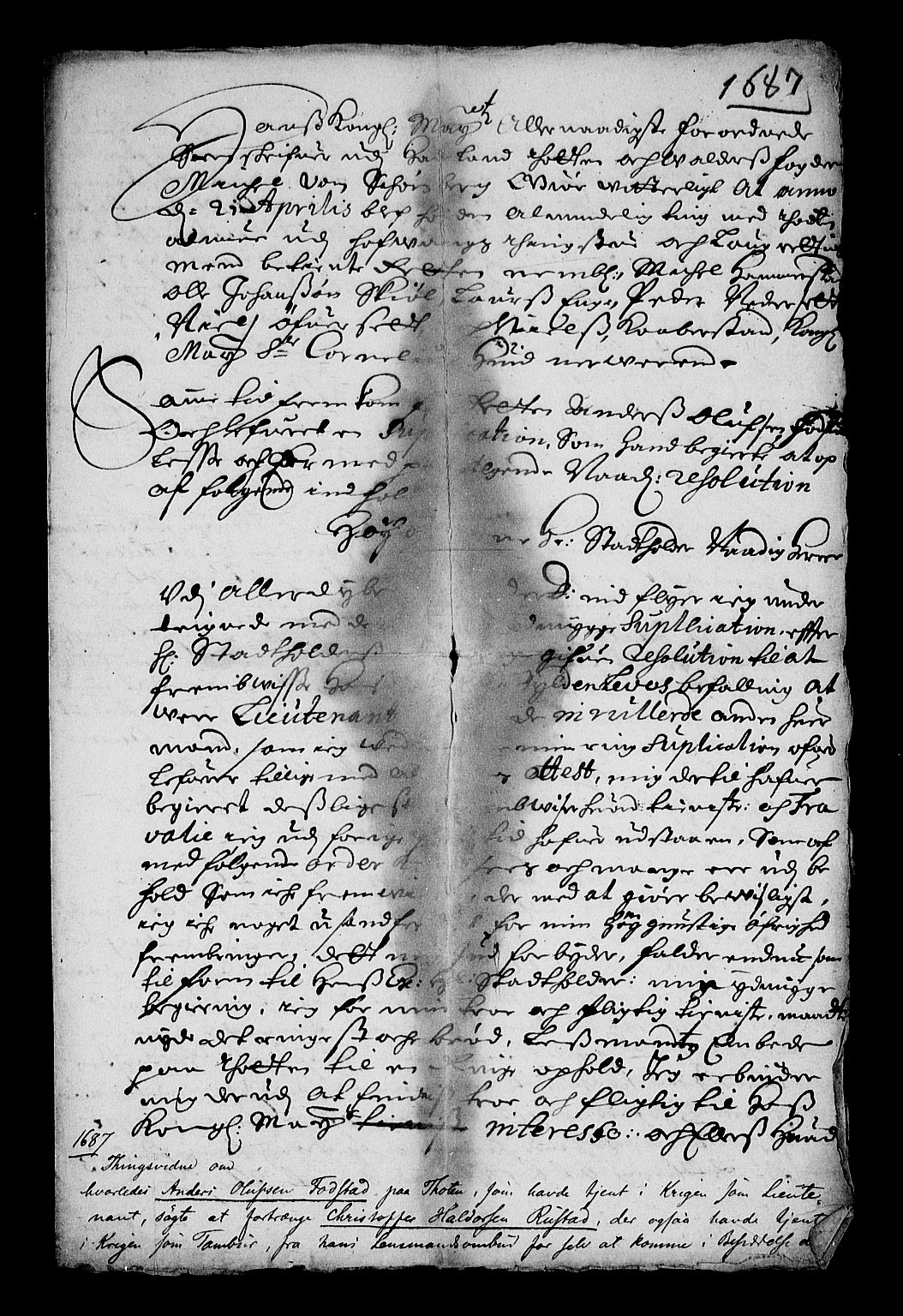 Stattholderembetet 1572-1771, RA/EA-2870/Af/L0001: Avskrifter av vedlegg til originale supplikker, nummerert i samsvar med supplikkbøkene, 1683-1687, s. 98