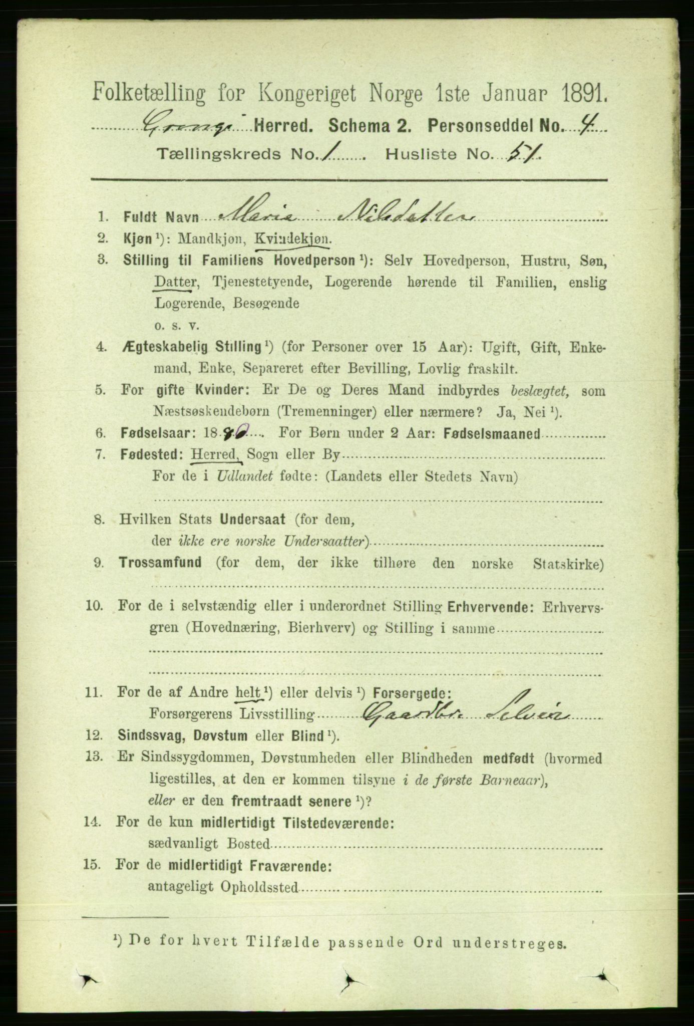 RA, Folketelling 1891 for 1742 Grong herred, 1891, s. 438