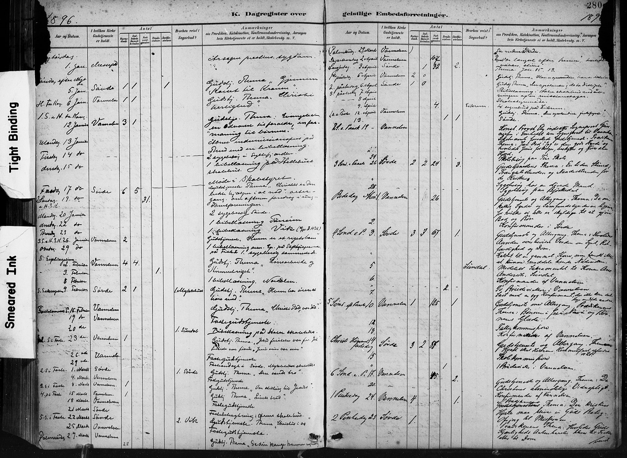 Ministerialprotokoller, klokkerbøker og fødselsregistre - Møre og Romsdal, SAT/A-1454/501/L0008: Ministerialbok nr. 501A08, 1885-1901, s. 280