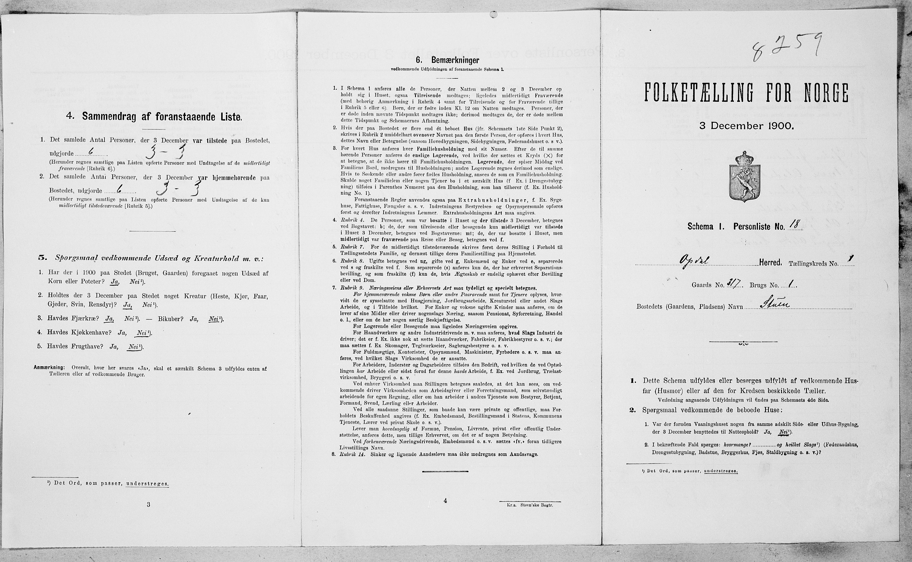SAT, Folketelling 1900 for 1634 Oppdal herred, 1900, s. 136