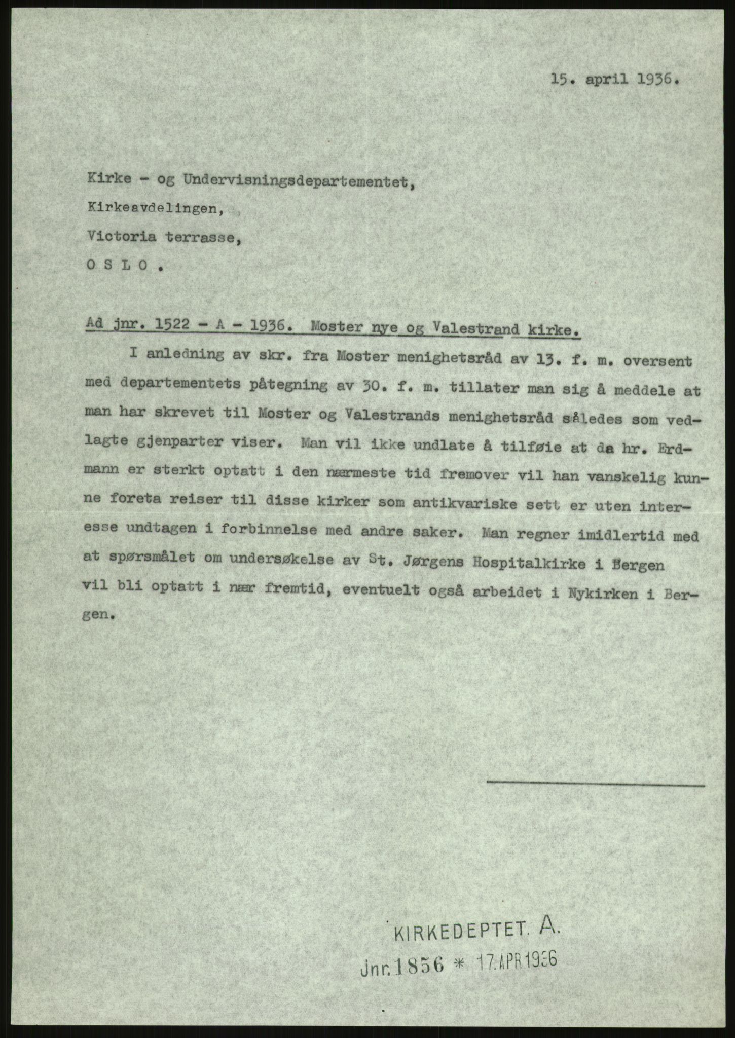 Kirke- og undervisningsdepartementet, Kontoret  for kirke og geistlighet A, RA/S-1007/F/Fb/L0024: Finnås (gml. Føyen) - Fiskum se Eiker, 1838-1961, s. 439