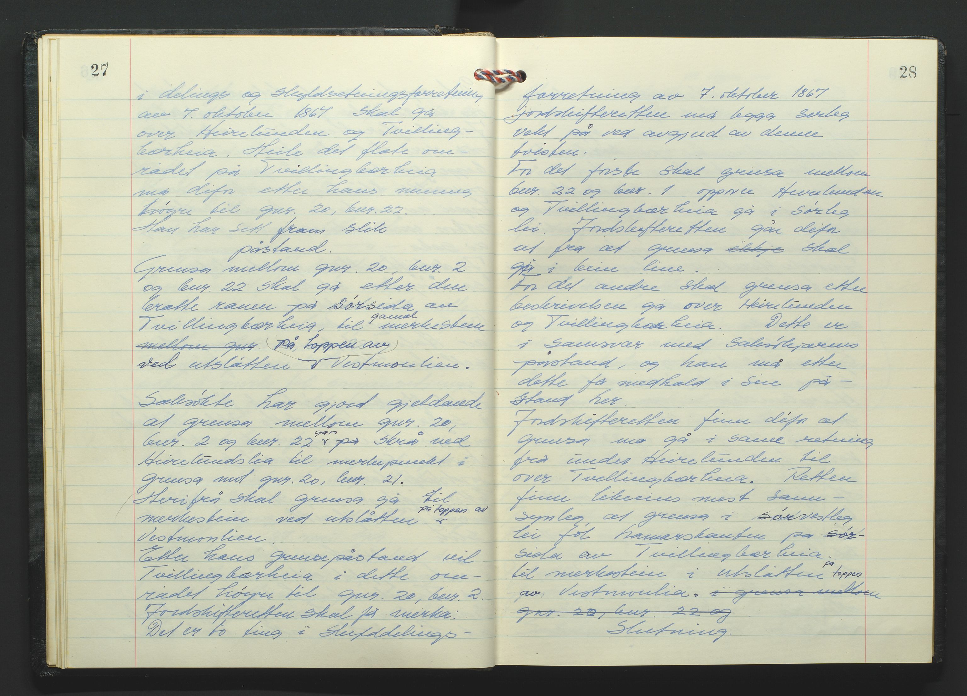 Marnar jordskifterett, AV/SAK-1541-0006/F/Fa/L0004: Jordskifterettsbok Kristiansand domssokn (Kr4), 1969-1974, s. 27-28
