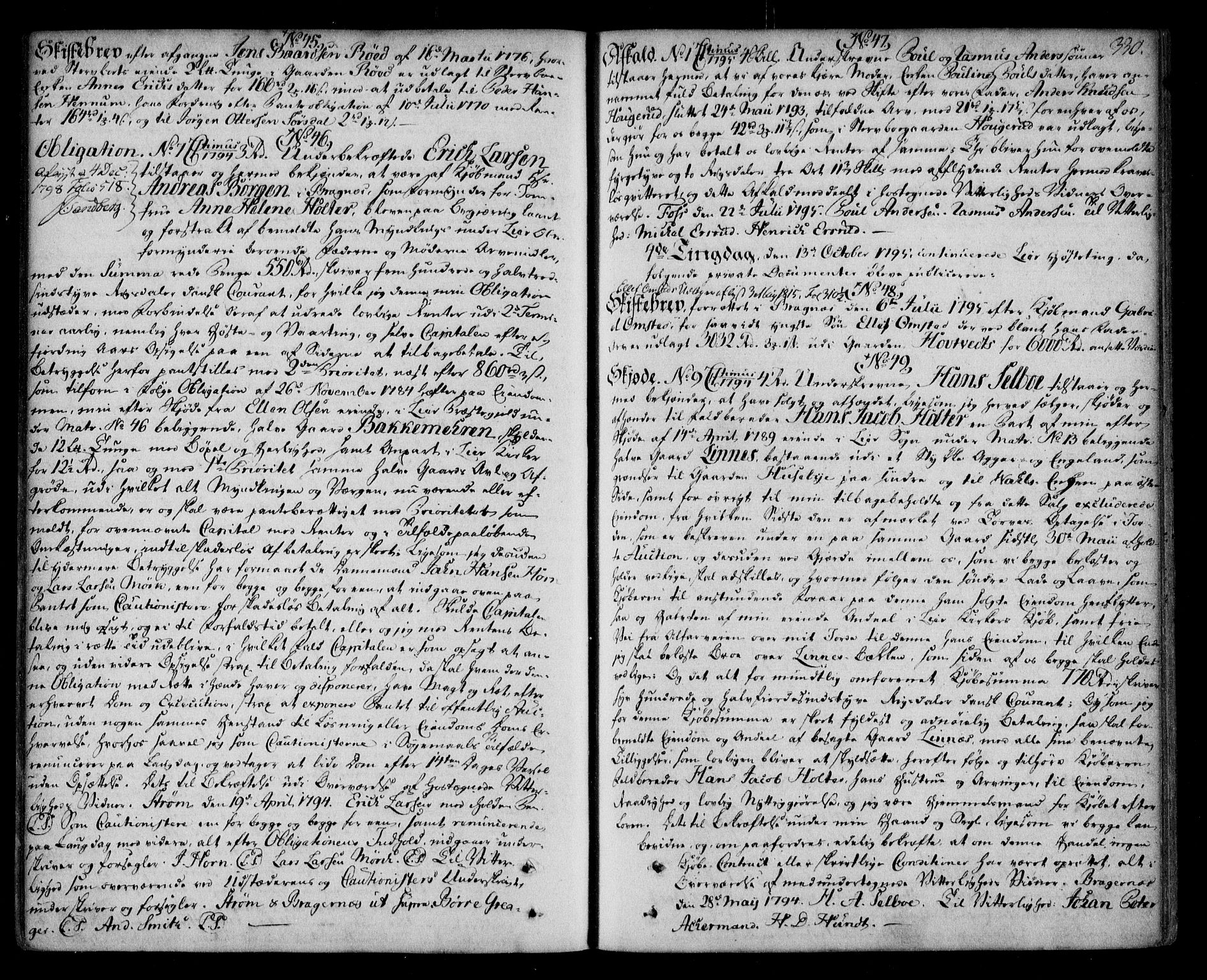Lier, Røyken og Hurum sorenskriveri, AV/SAKO-A-89/G/Ga/Gaa/L0005: Pantebok nr. V, 1788-1801, s. 330