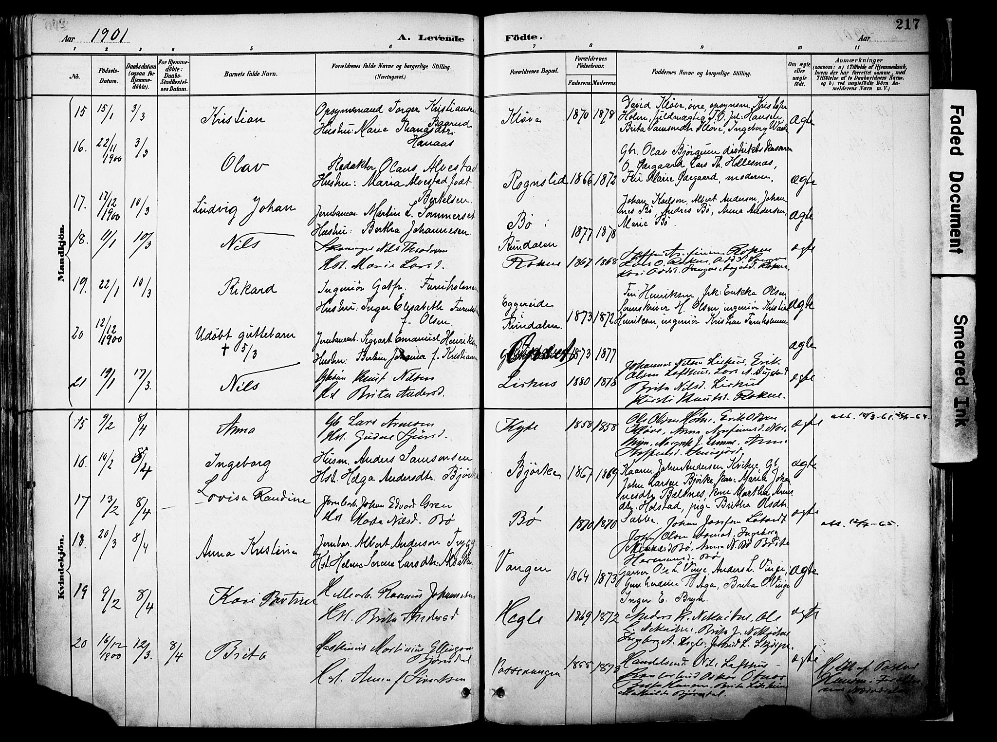 Voss sokneprestembete, AV/SAB-A-79001/H/Haa: Ministerialbok nr. A 21, 1887-1903, s. 217