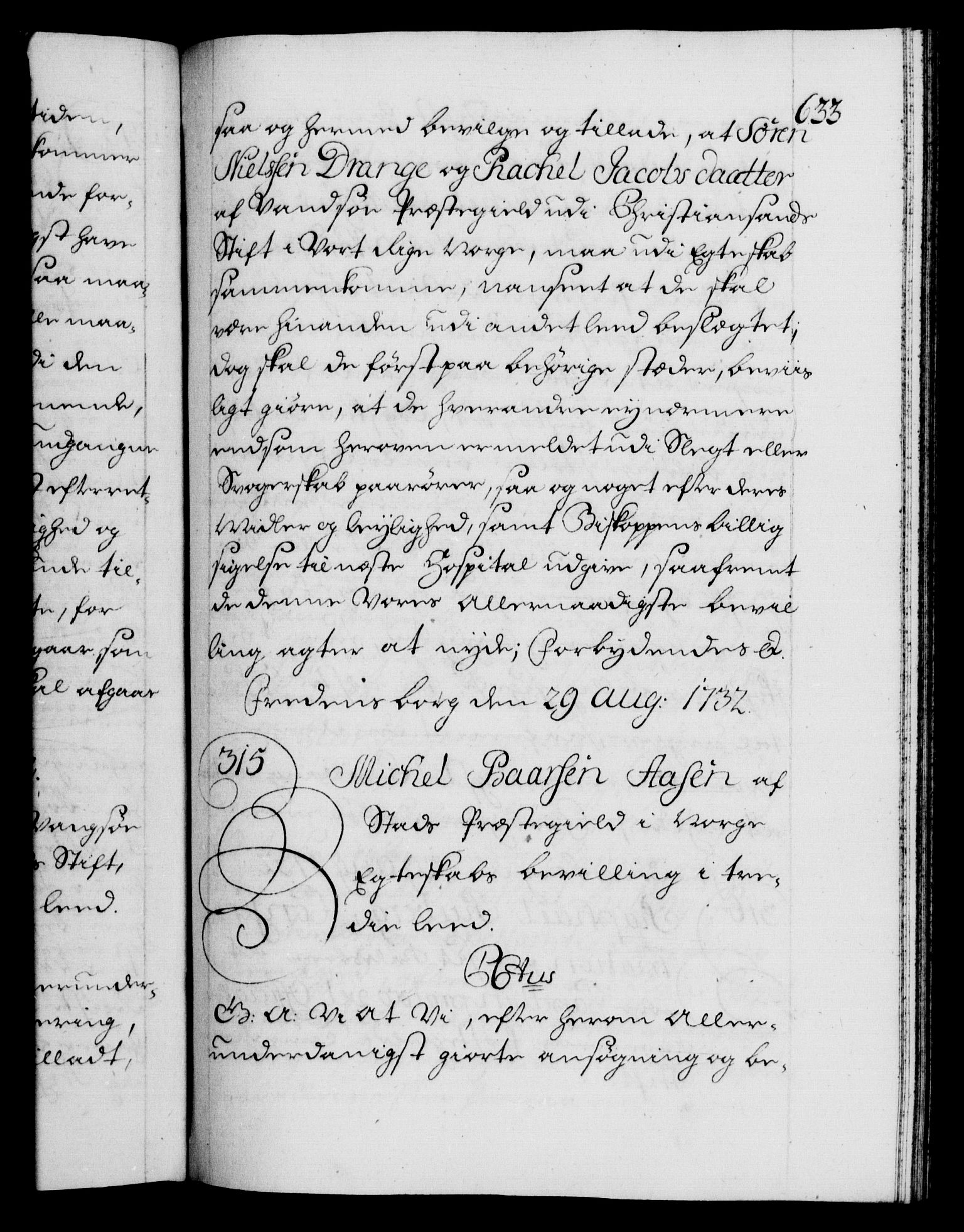 Danske Kanselli 1572-1799, AV/RA-EA-3023/F/Fc/Fca/Fcaa/L0027: Norske registre, 1730-1732, s. 633a