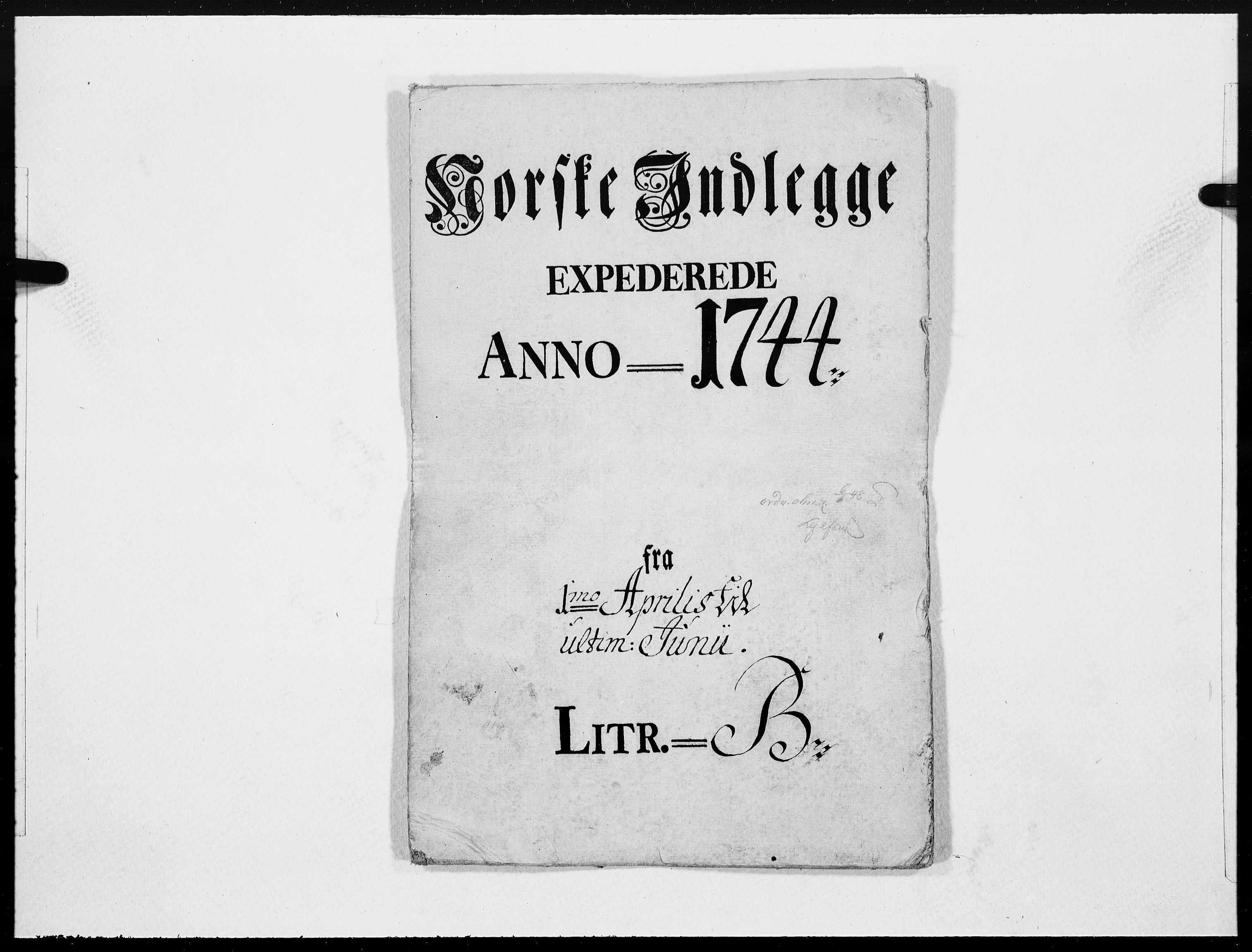 Danske Kanselli 1572-1799, AV/RA-EA-3023/F/Fc/Fcc/Fcca/L0139: Norske innlegg 1572-1799, 1744, s. 234