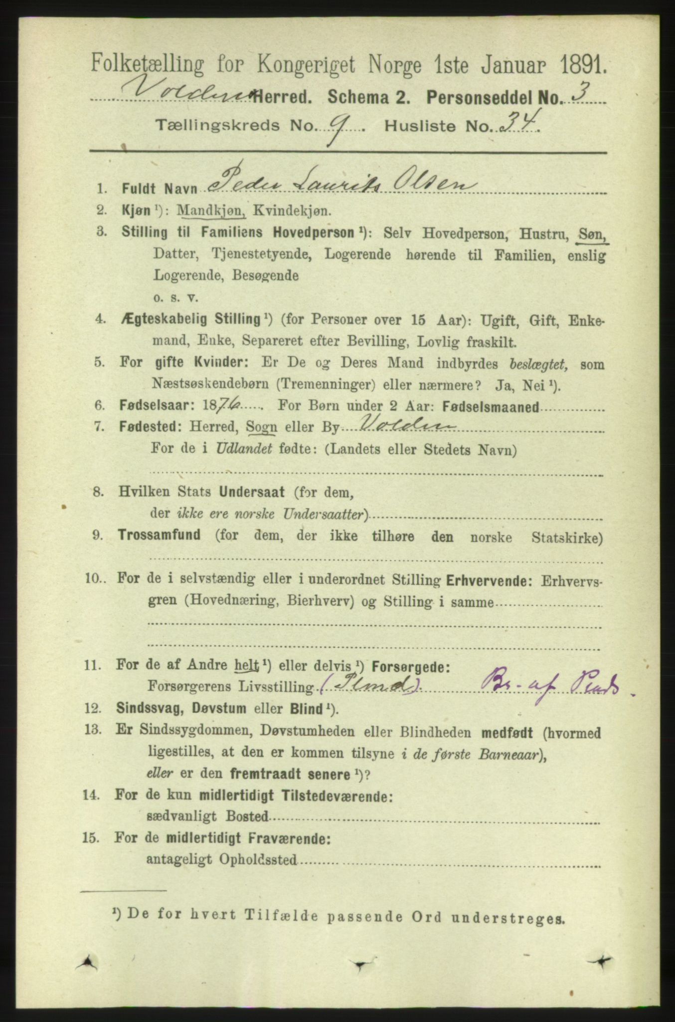 RA, Folketelling 1891 for 1519 Volda herred, 1891, s. 4468