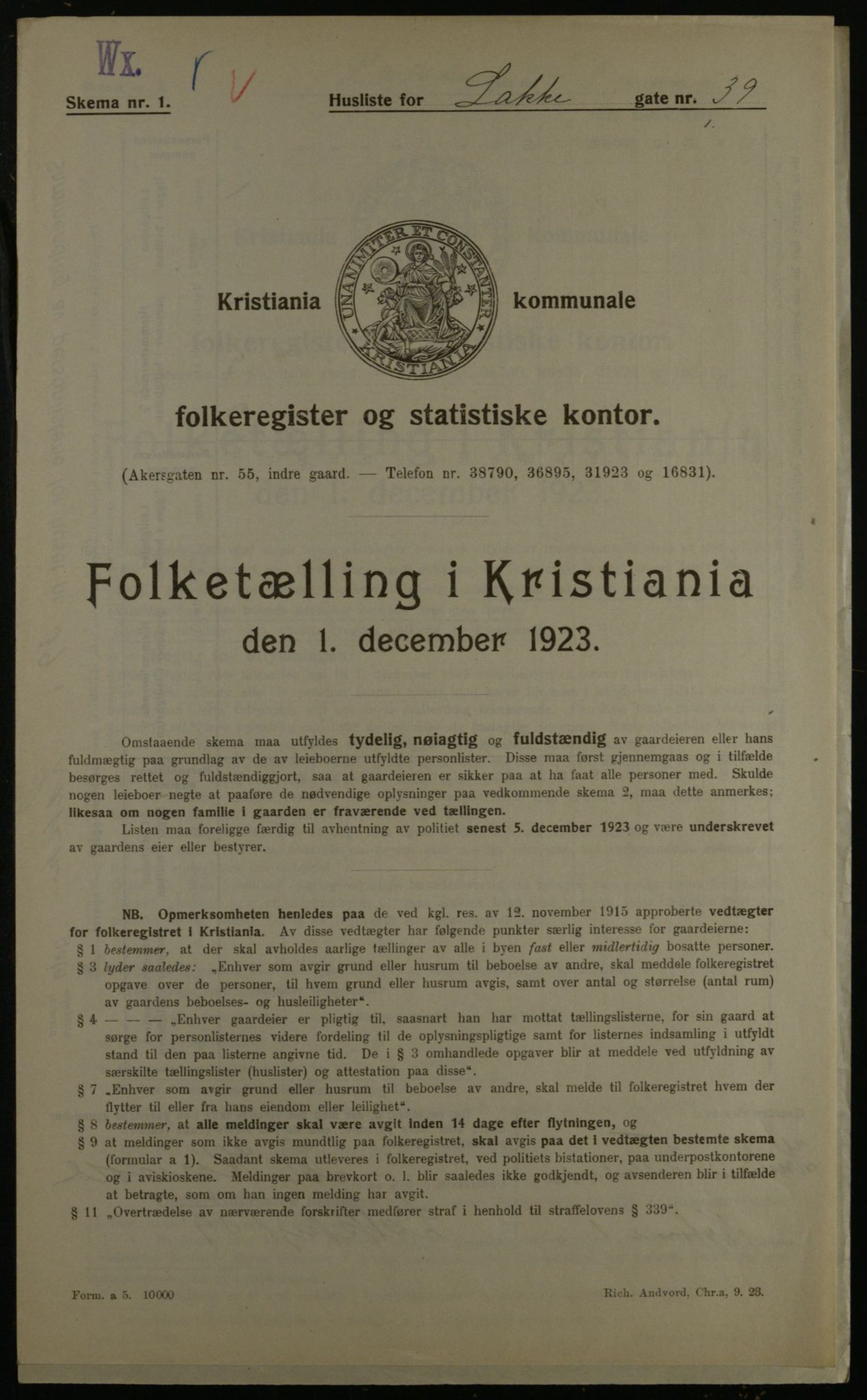 OBA, Kommunal folketelling 1.12.1923 for Kristiania, 1923, s. 62028