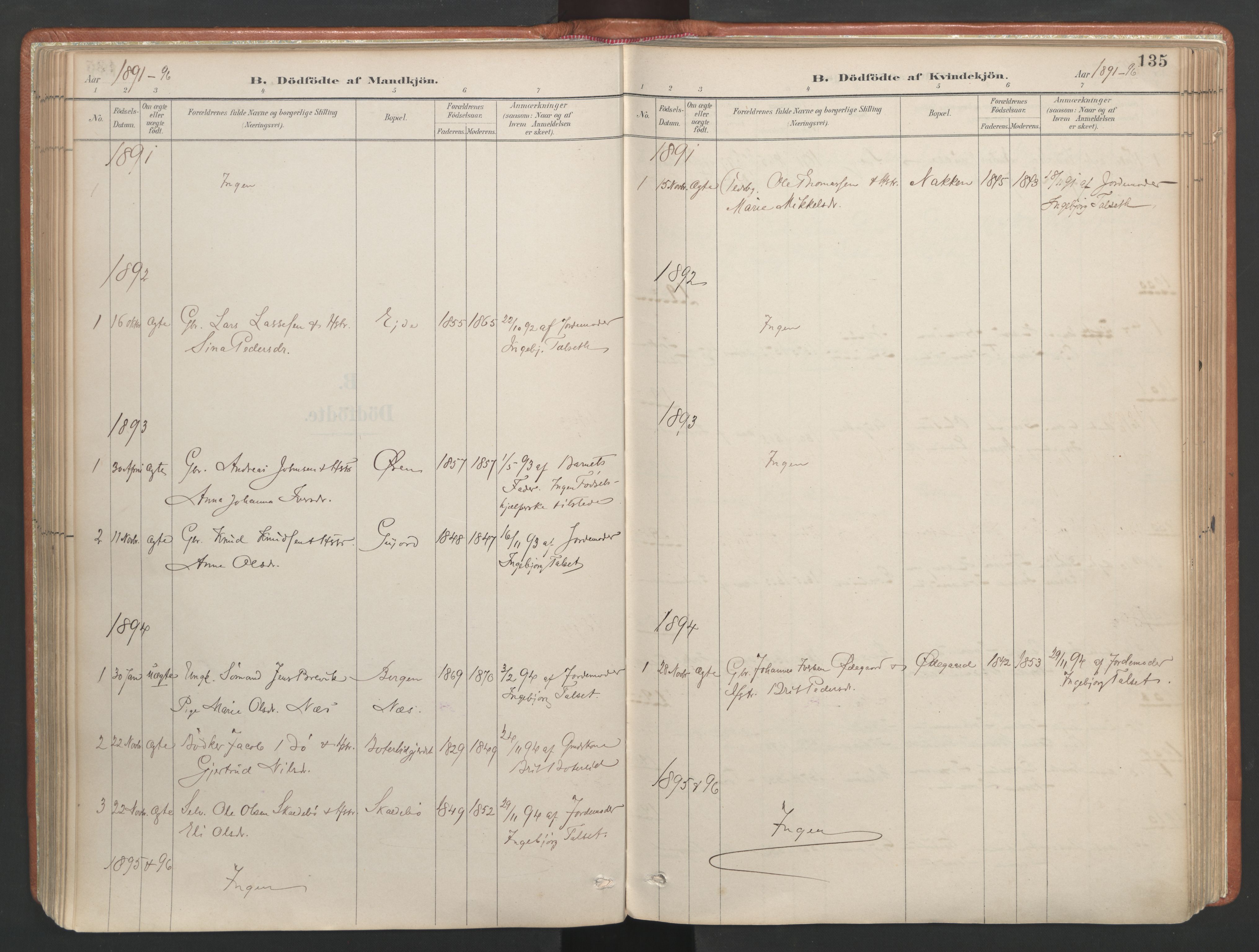 Ministerialprotokoller, klokkerbøker og fødselsregistre - Møre og Romsdal, SAT/A-1454/557/L0682: Ministerialbok nr. 557A04, 1887-1970, s. 135