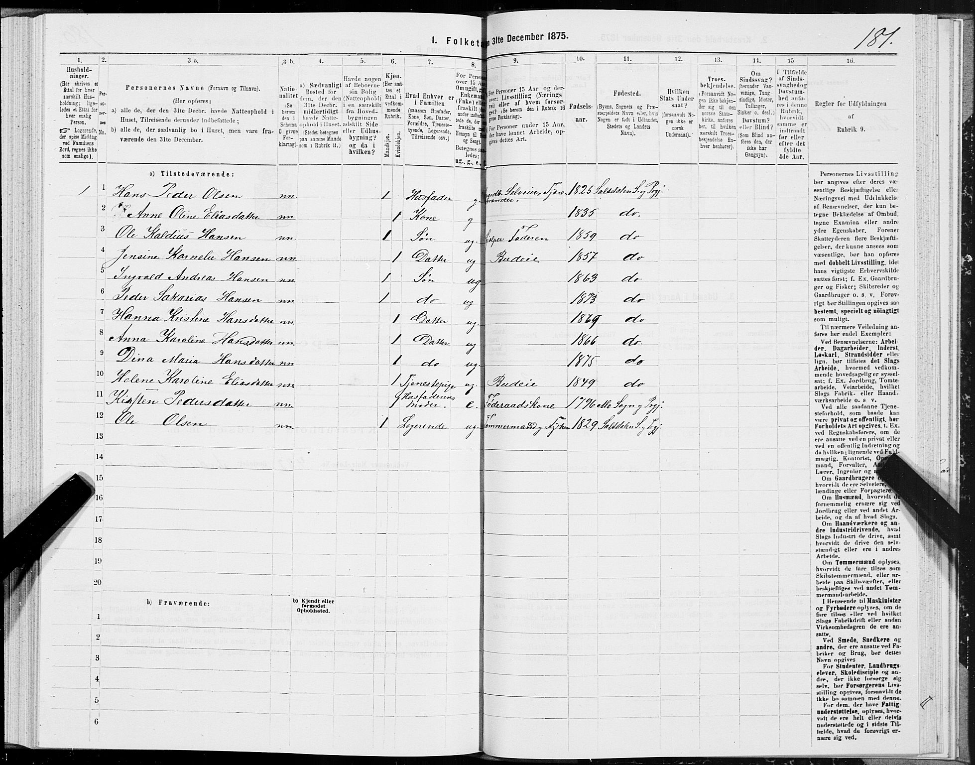 SAT, Folketelling 1875 for 1840P Saltdal prestegjeld, 1875, s. 2181