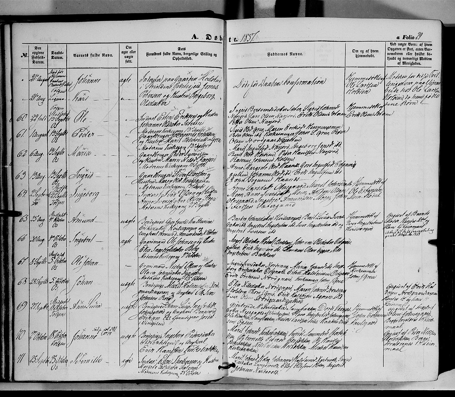 Tolga prestekontor, AV/SAH-PREST-062/K/L0006: Ministerialbok nr. 6, 1852-1876, s. 29