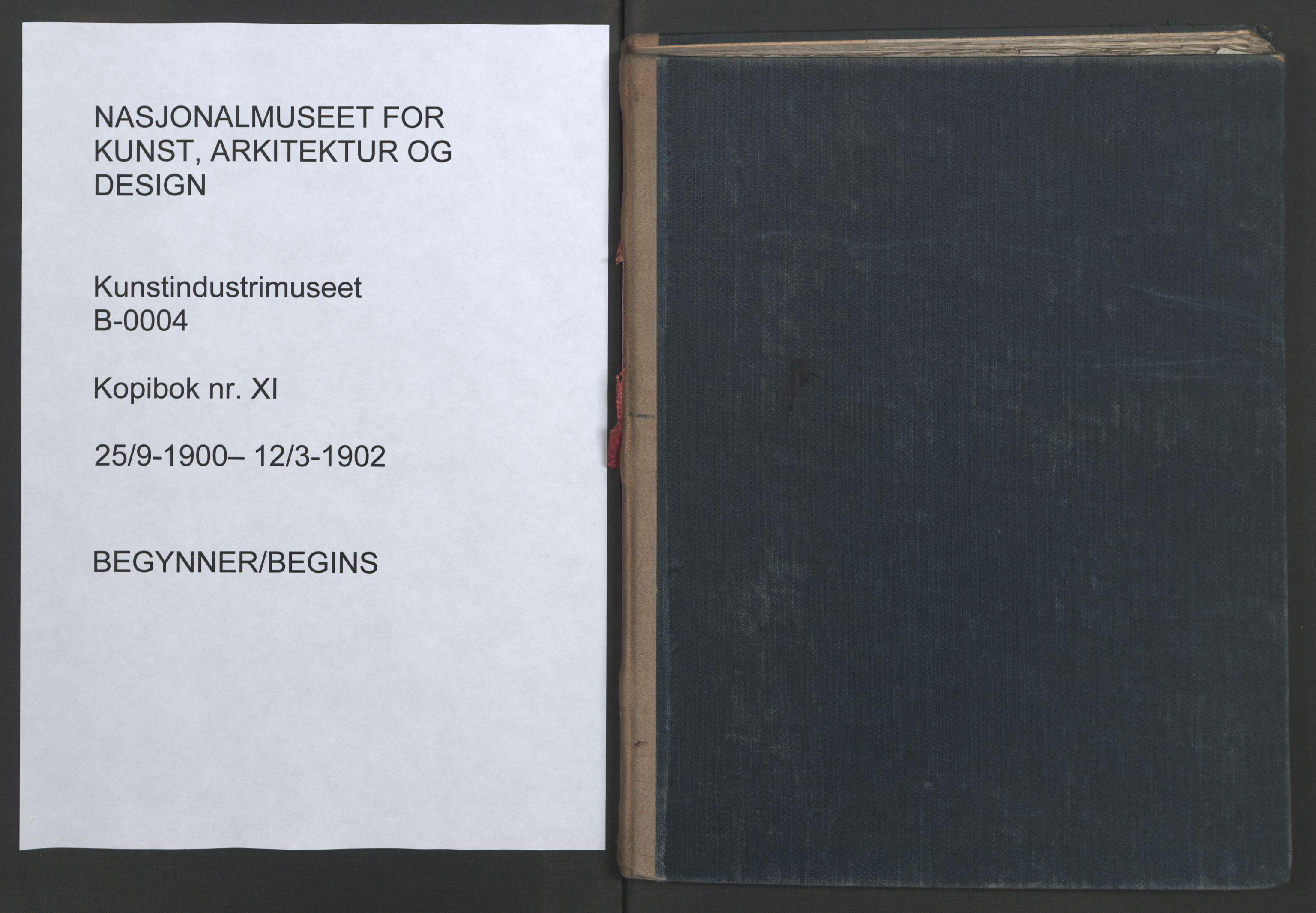 Kunstindustrimuseet i Oslo, NMFK/KIM-1001/B/L0004/0003: Kopibok / Kopibok XI, 1900-1902